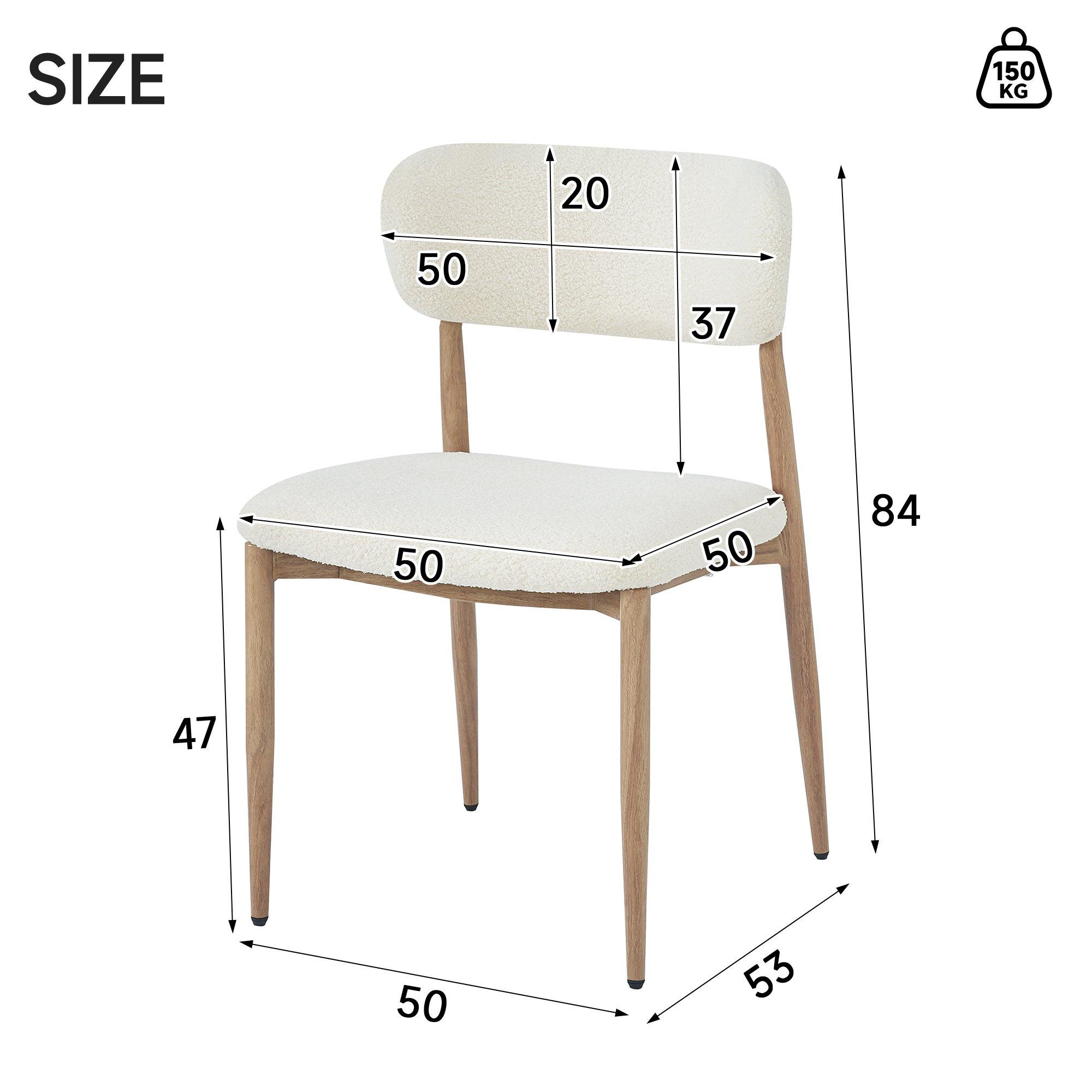 Natural - Urban Meuble - Set of 2 Dining Chairs Metal Boucle - 6