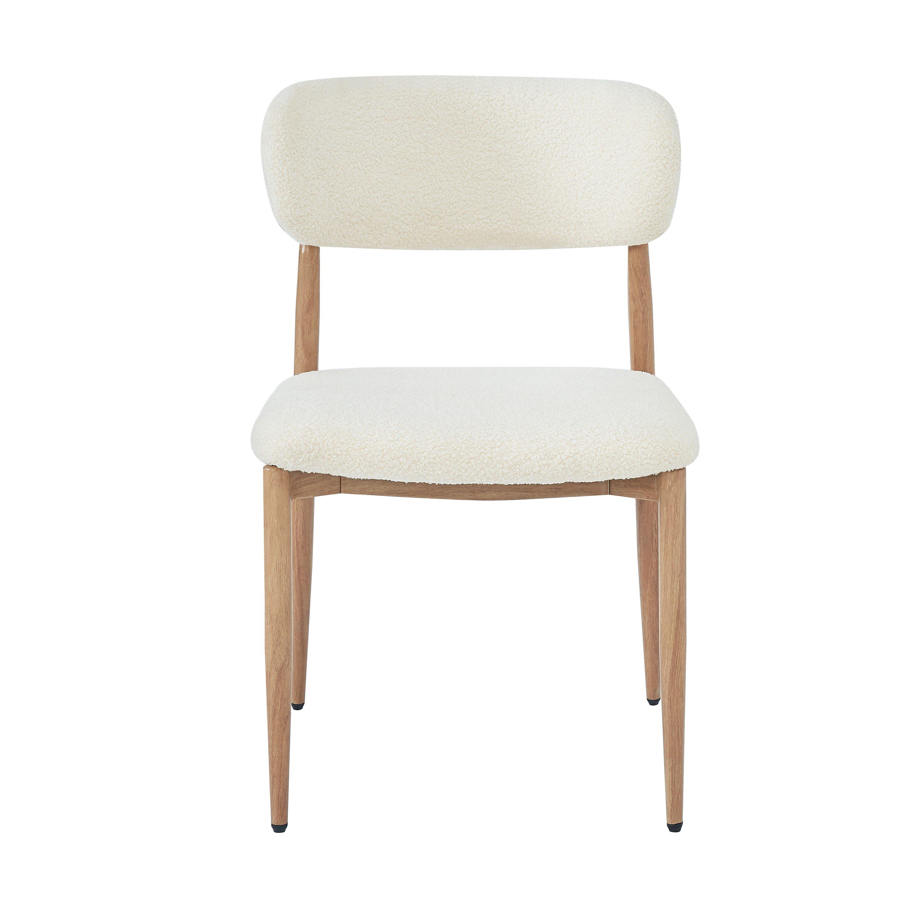 Natural - Urban Meuble - Set of 2 Dining Chairs Metal Boucle - 7