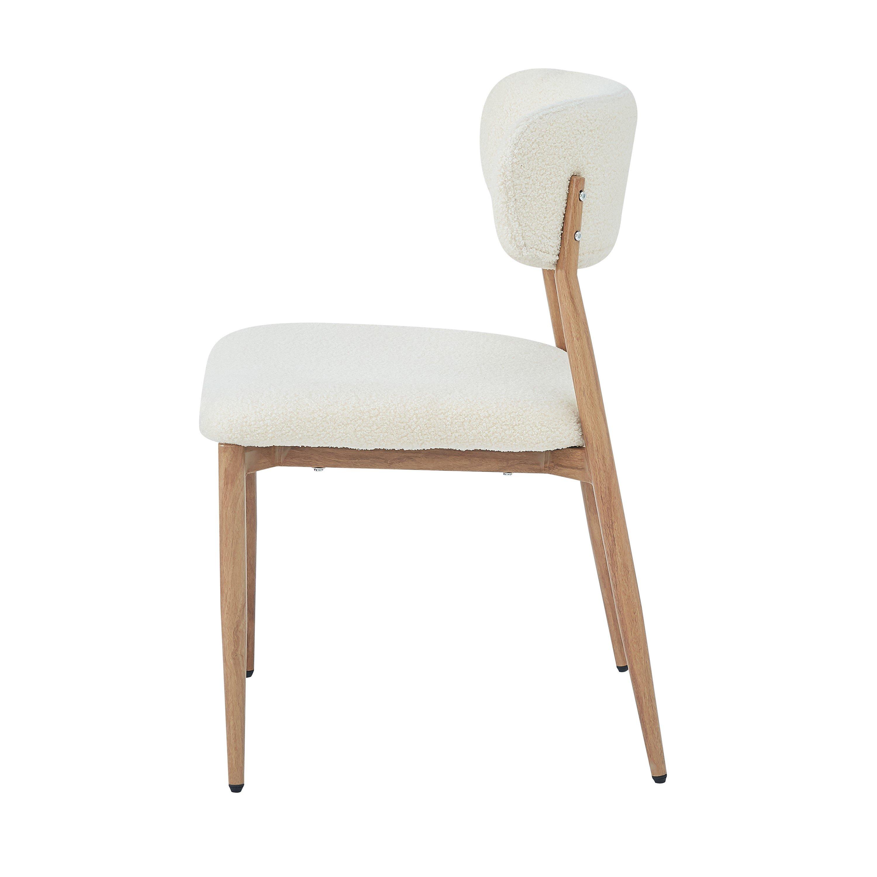 Natural - Urban Meuble - Set of 2 Dining Chairs Metal Boucle - 9