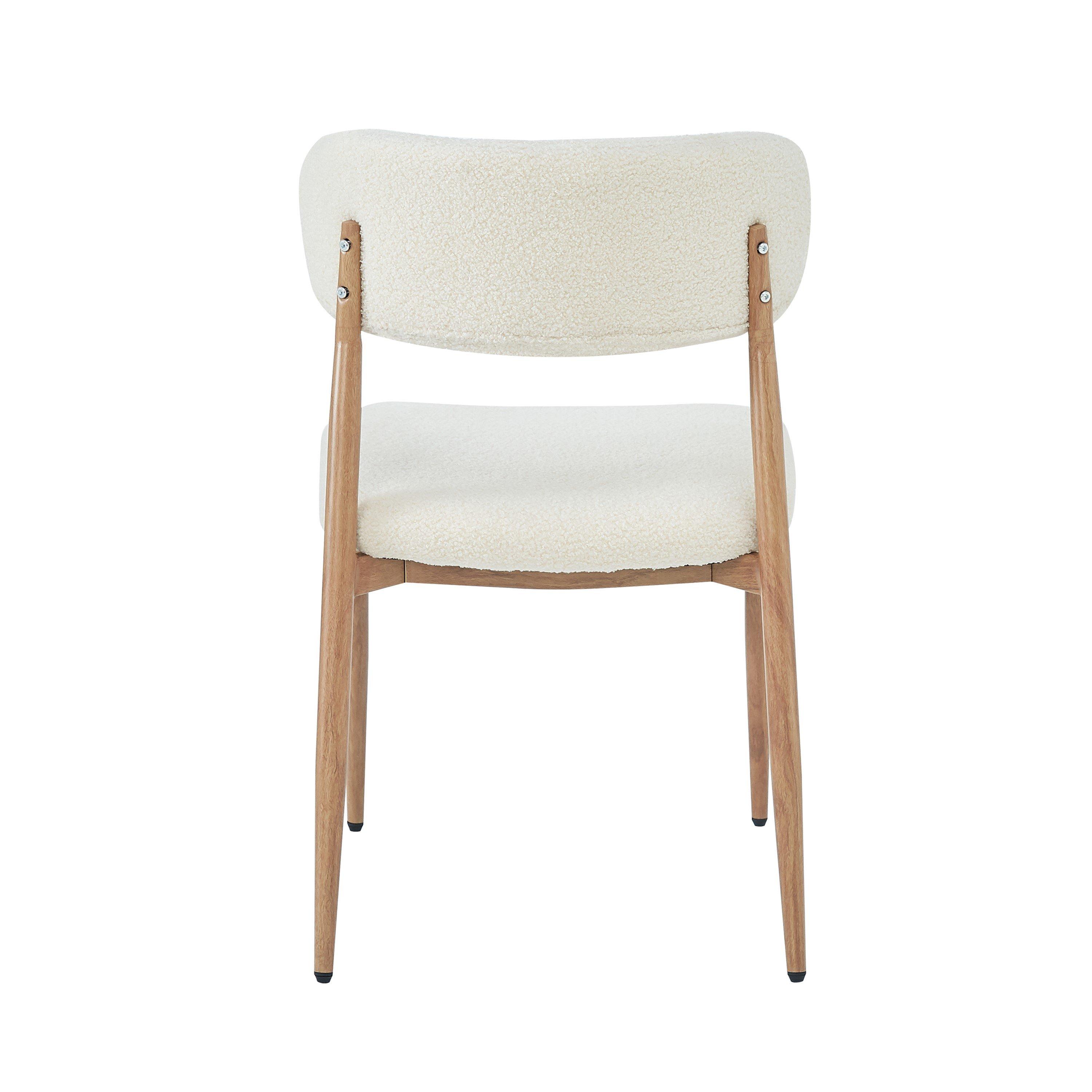 Natural - Urban Meuble - Set of 2 Dining Chairs Metal Boucle - 10