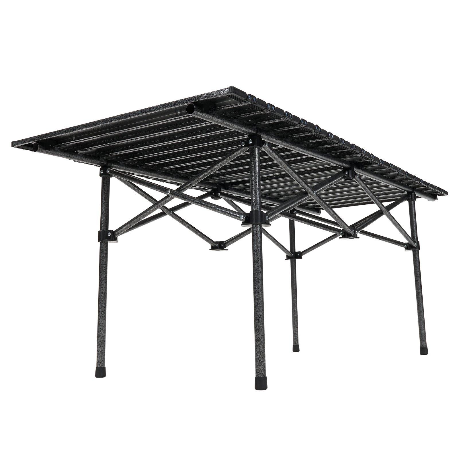 Black - Breeins - Portable Folding Camping Table with 4 Chairs - 8