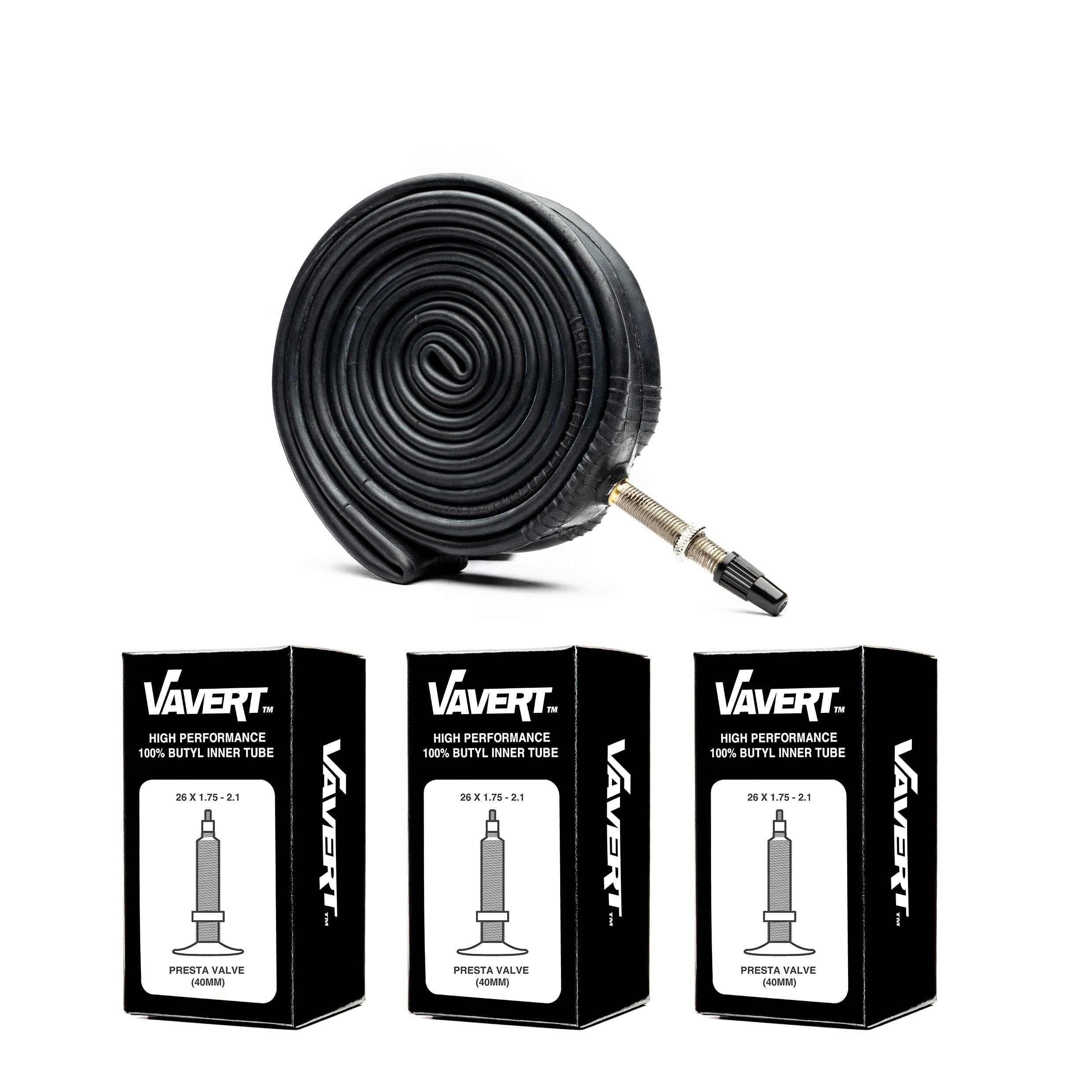 Black - Vavert - VAVERT 26x1.75-2.1 Presta Valve 40mm Inner Tube - - 1