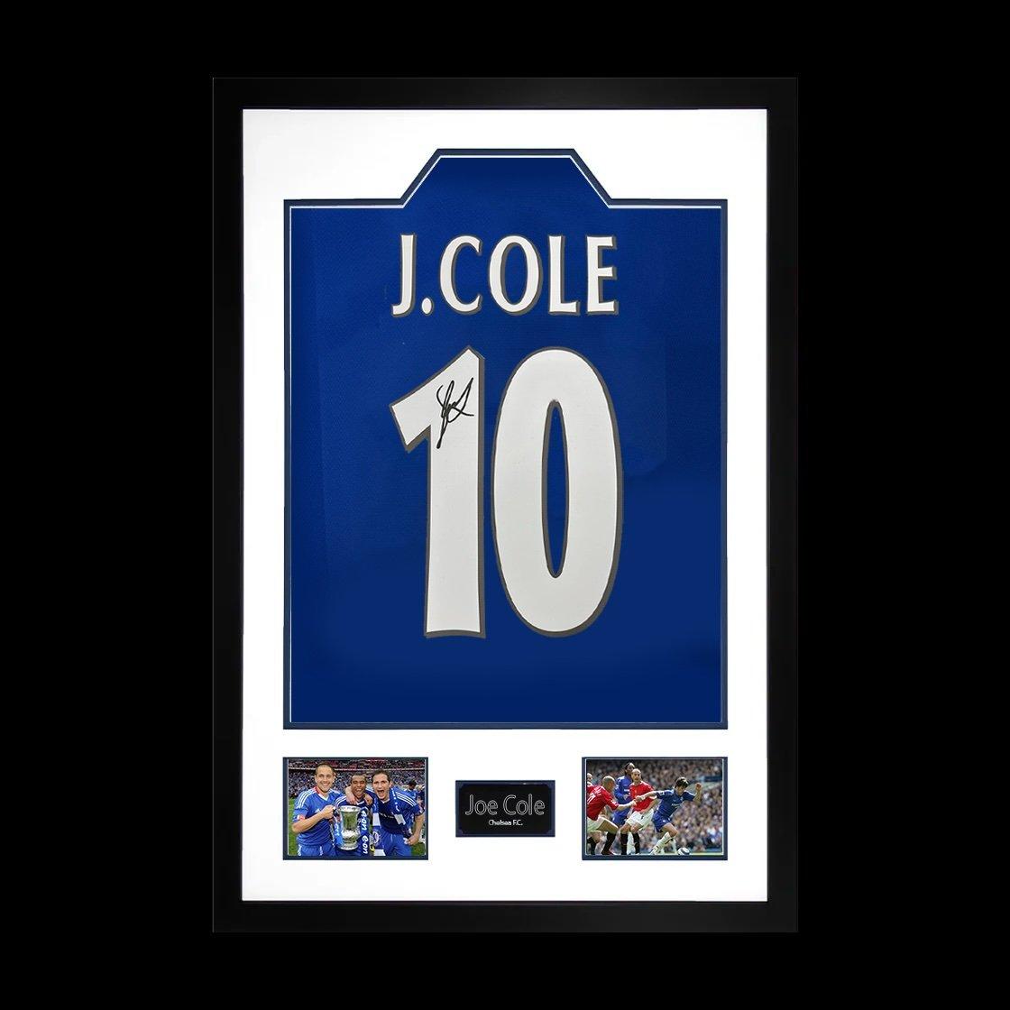 The Fan Cave  Joe Cole Signed Chelsea Shirt Premium Frame - Blue - 850x600mm