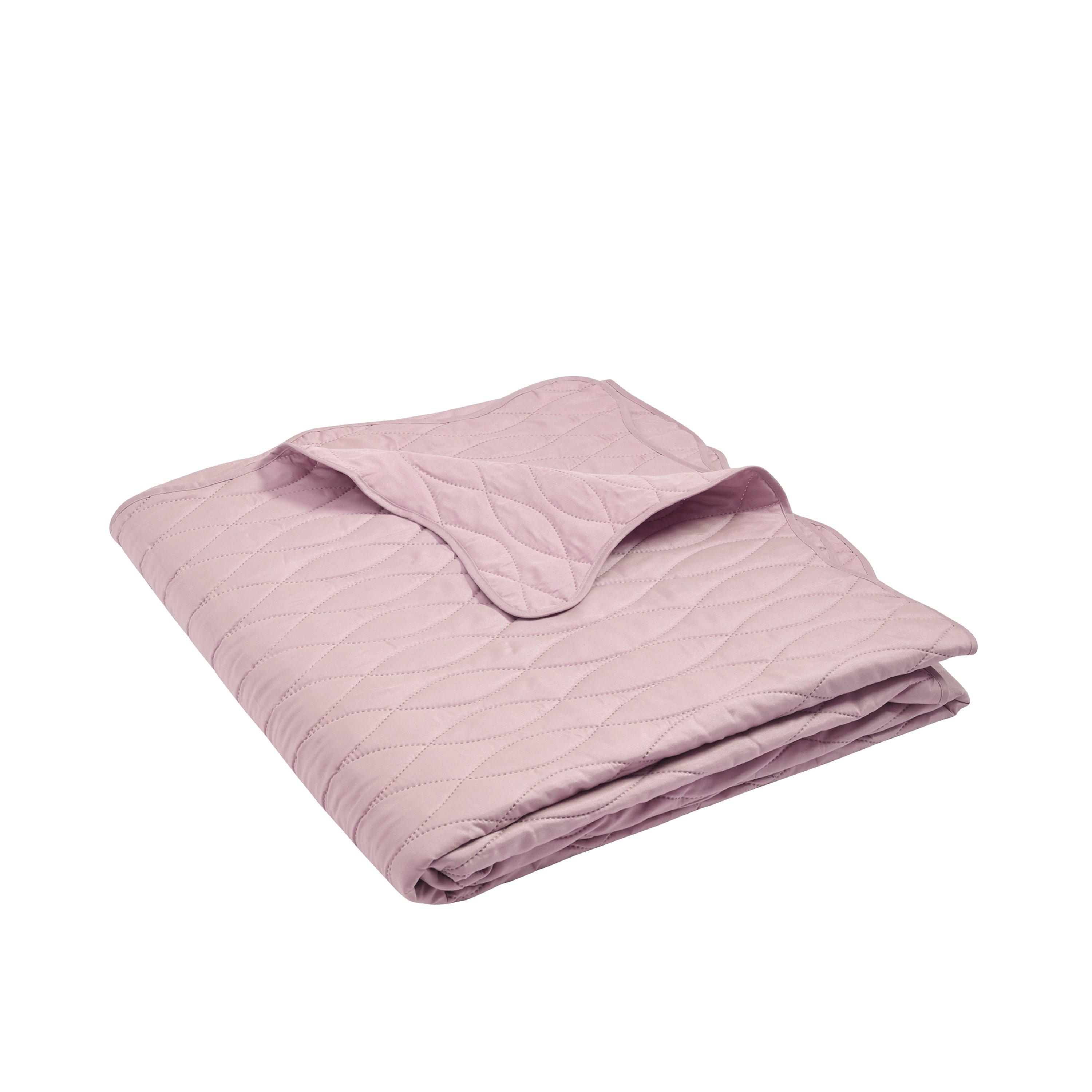 Pink - Catherine Lansfield - Scallop Waves Quilted Bedspread - 3