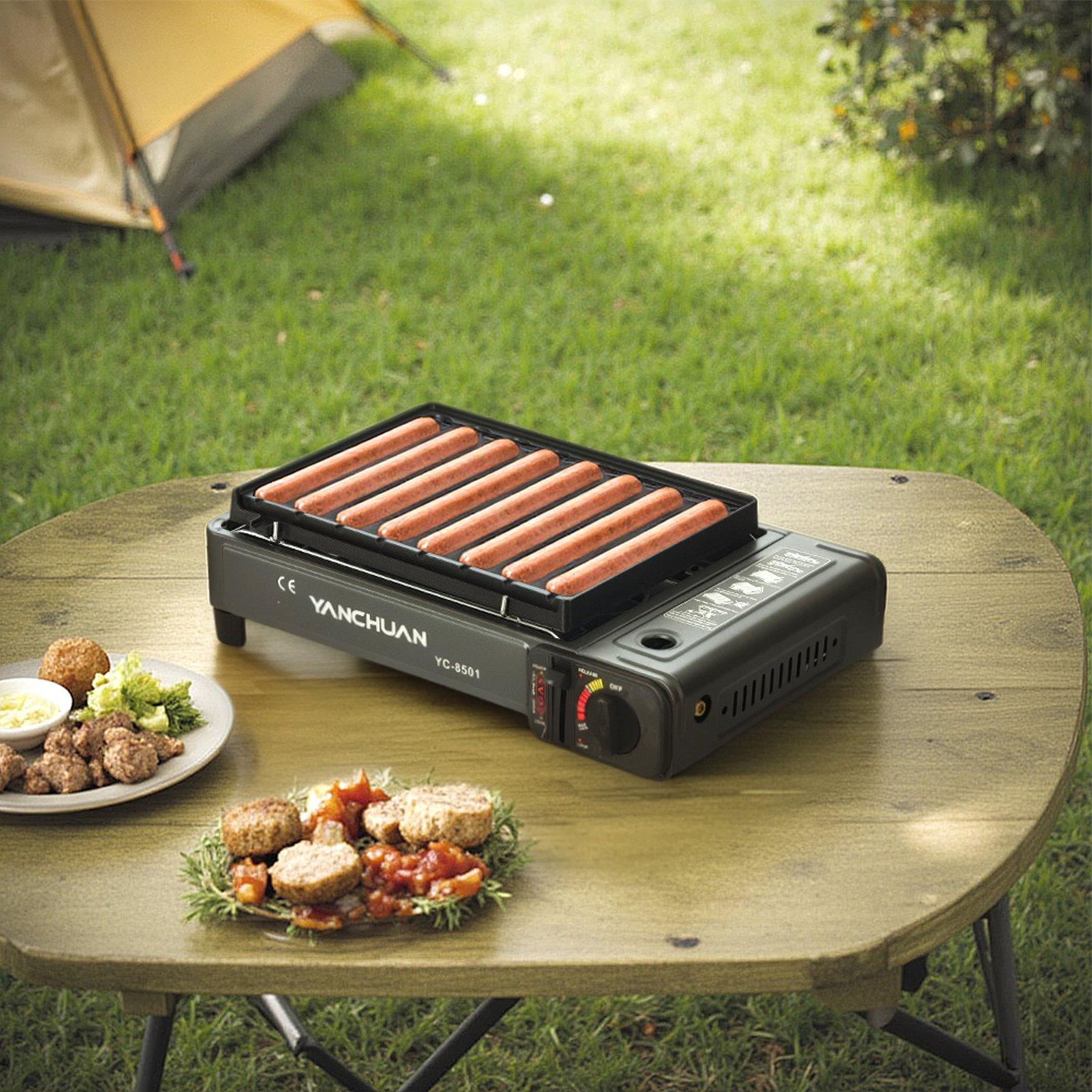 Black/White - Breeins - BBQ Grill & Sausage Cooker Windproof Camping Stove - 10