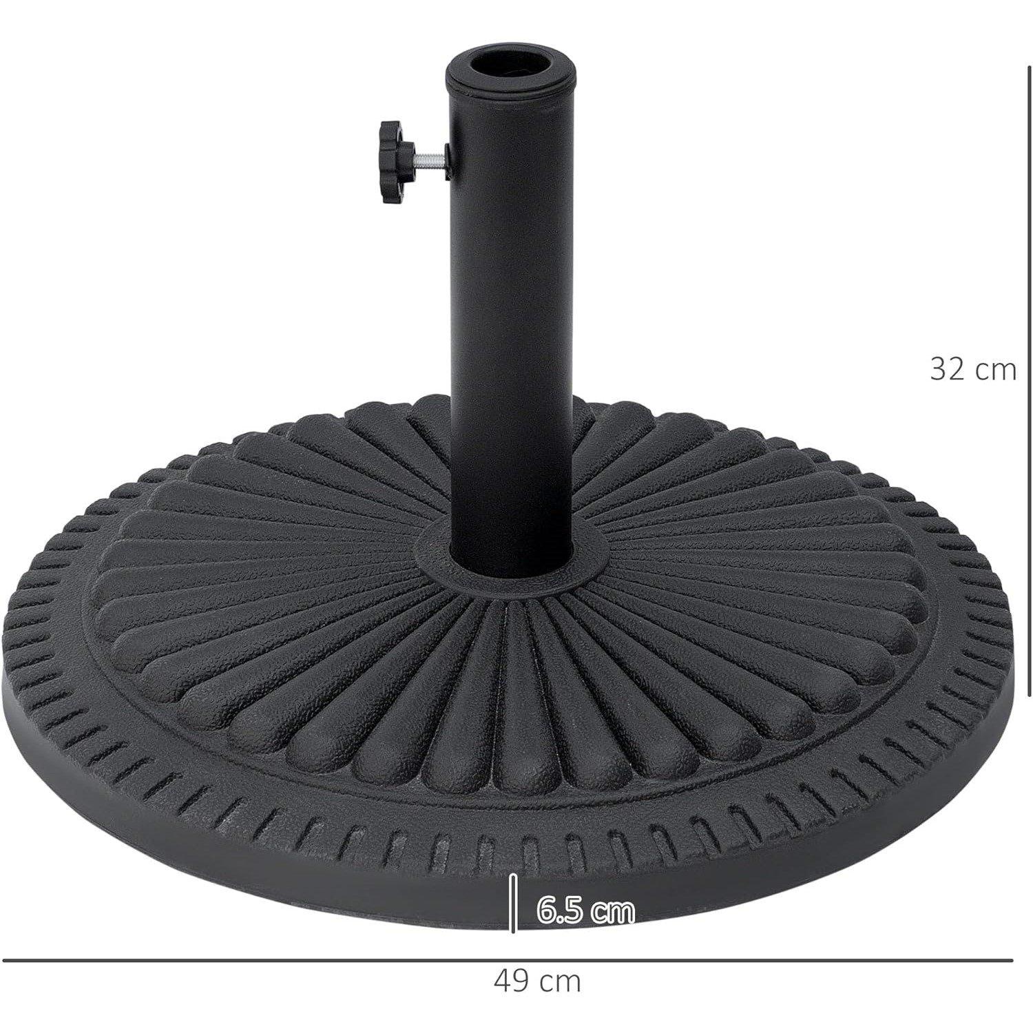 Black - Outsunny - Outsunny Patio Outdoor Garden 14kg Round - 3