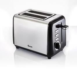 Swan TownHouse Black 2 Slice S/S Toaster