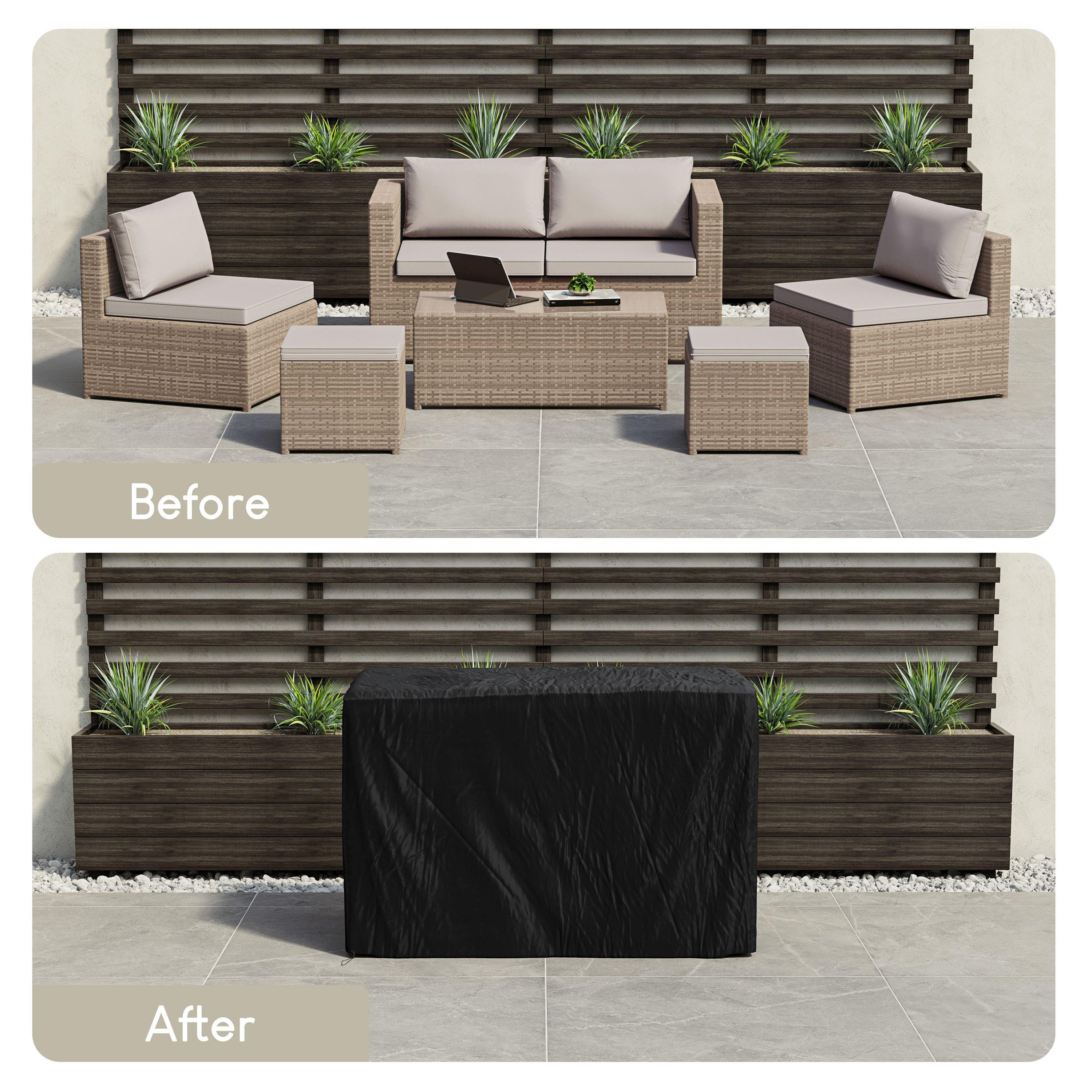 Black - Lassic - Islay 6 Seater Rattan Set (Ready Assembled)+ Cover - 8