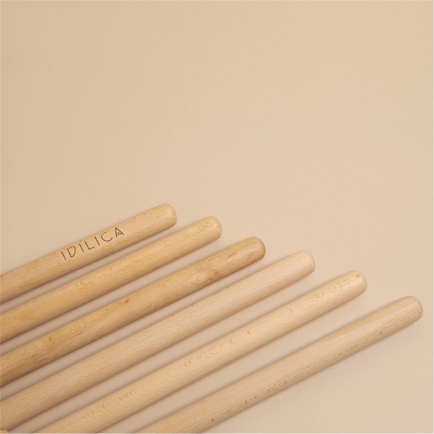 Brown - KitchenCraft - KitchenCraft Idilica Beechwood 6-Rail Wall Rack - 2