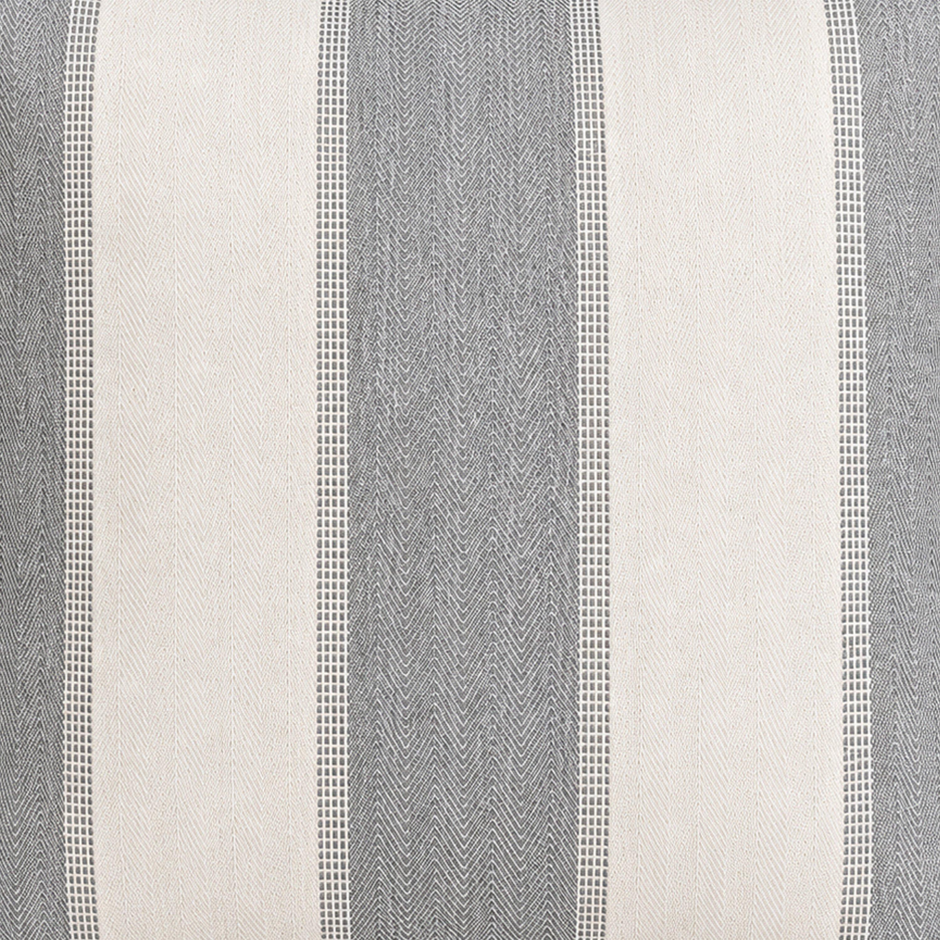 Grey - Enhanced Living - Henley Woven Striped Blackout Eyelet Curtains - 5
