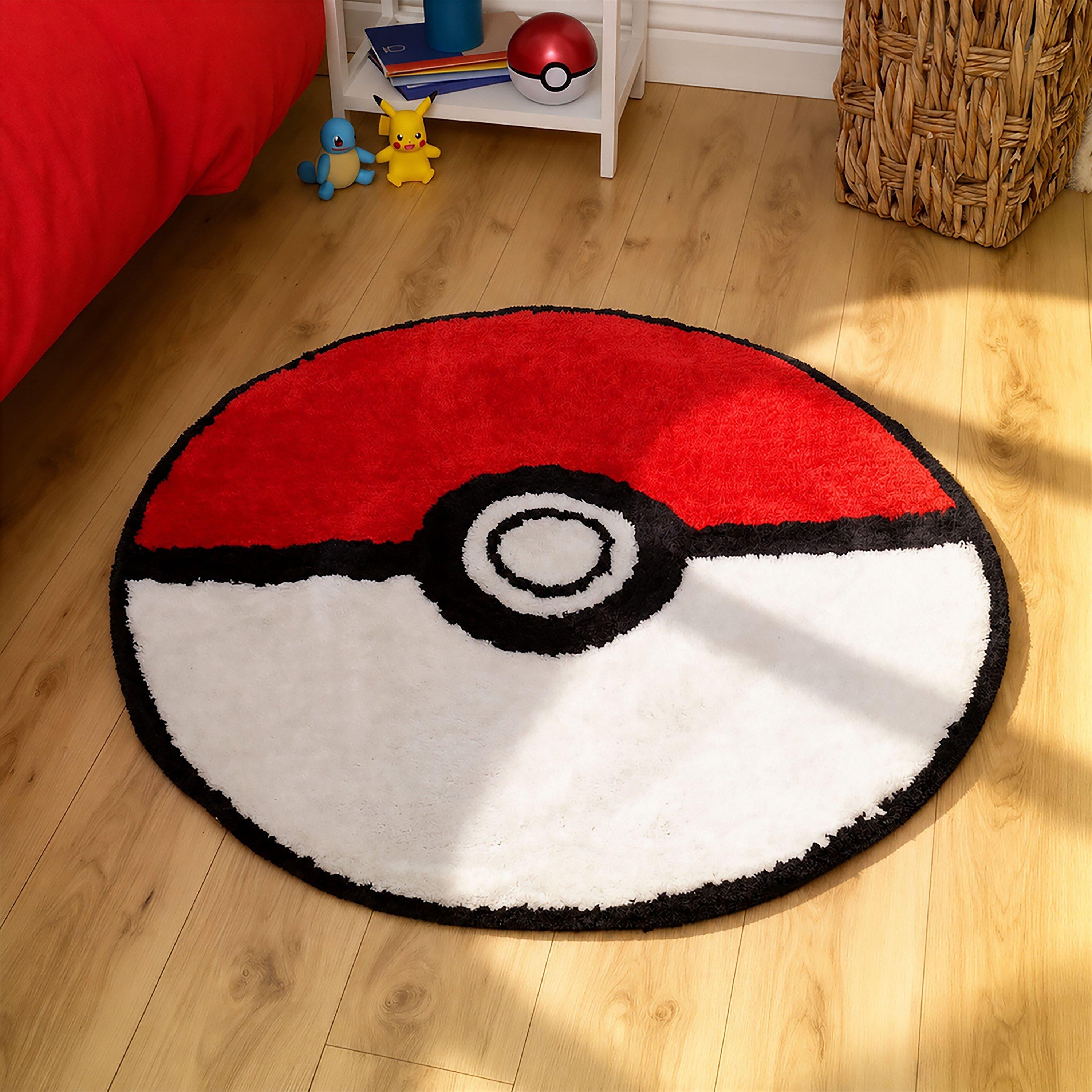 Red - Pokemon - Pokemon Pokeball Shaped Rug - 4