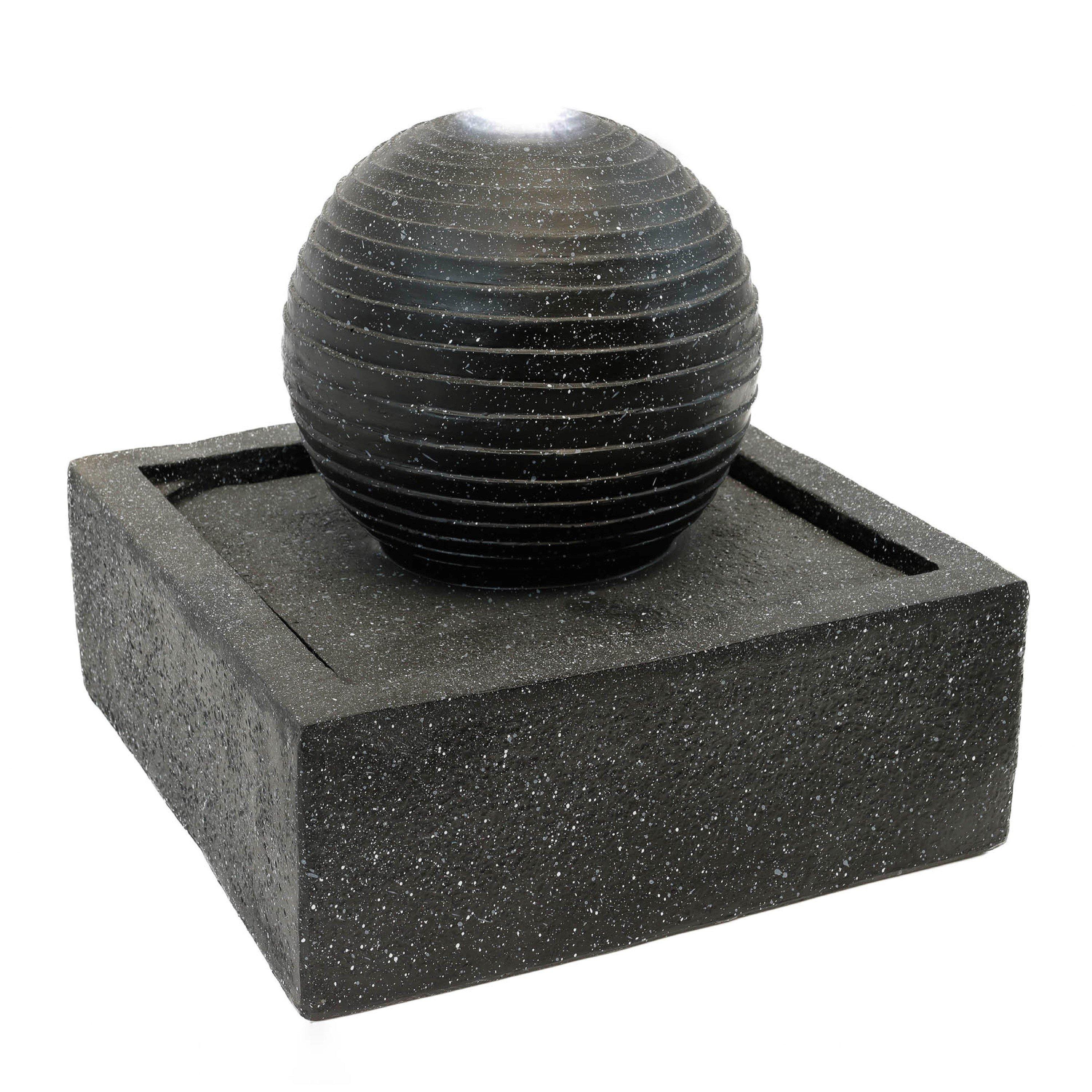 Black - Streetwize - Solar water Feature Battery Back Up Black Ball - 1