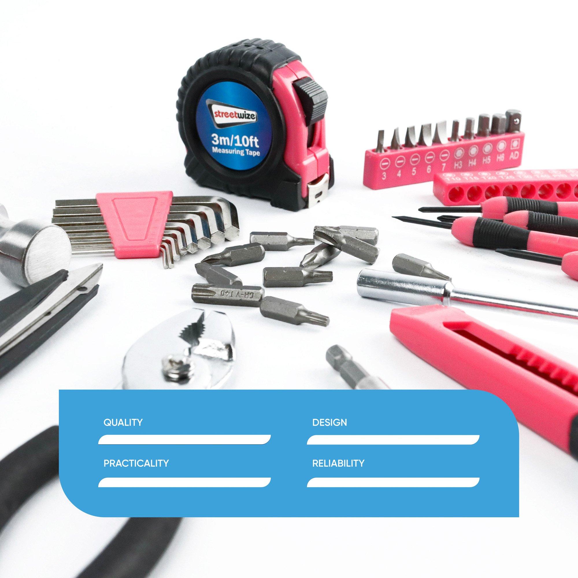 ◆三ッ持啓さん アップリケピンク3点セット◆ Streetwize 39-piece 'Think Pink' Tool Kit | Sports Direct