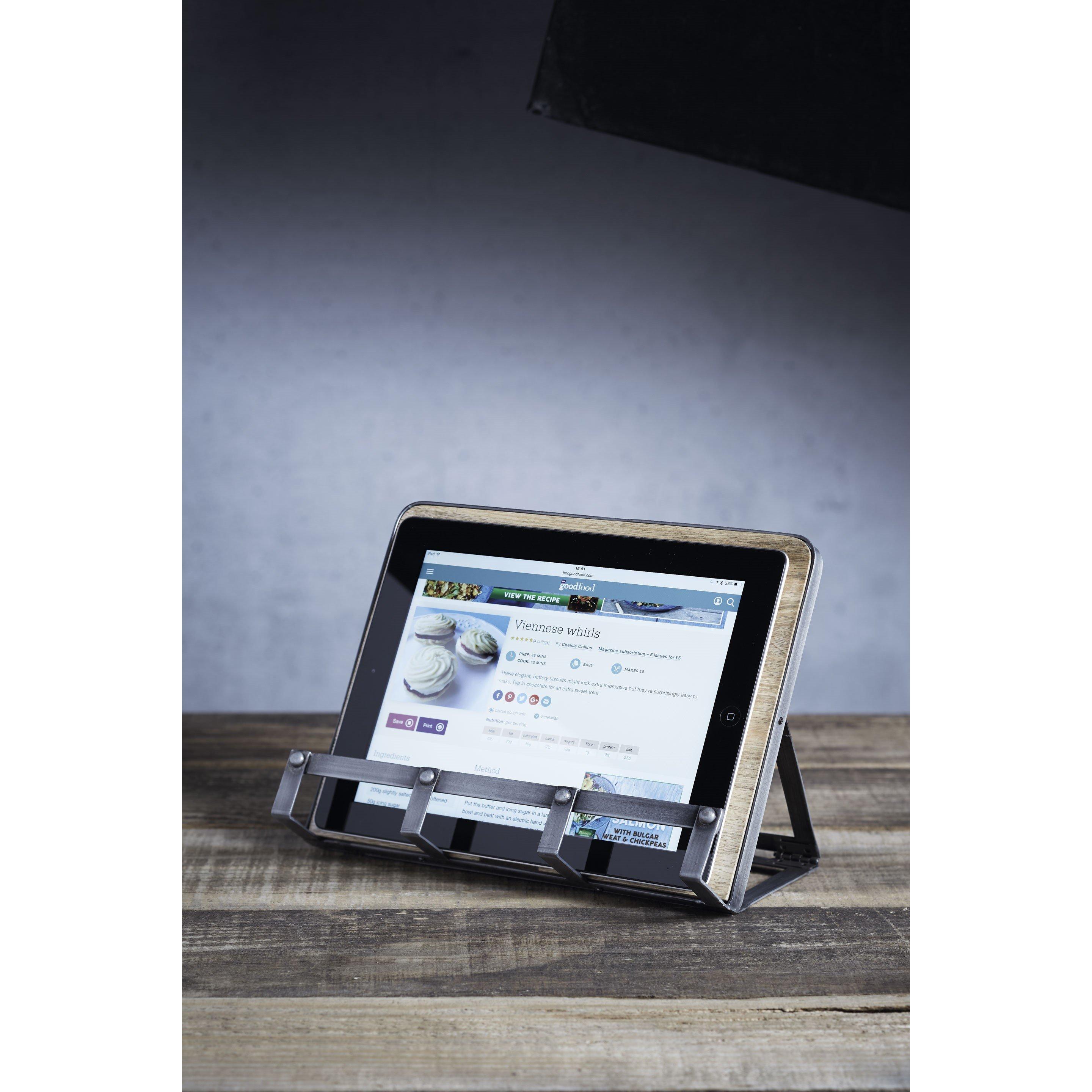 Wood - KitchenCraft - Industrial Kitchen Metal / Wooden Cookbook Stand - 2