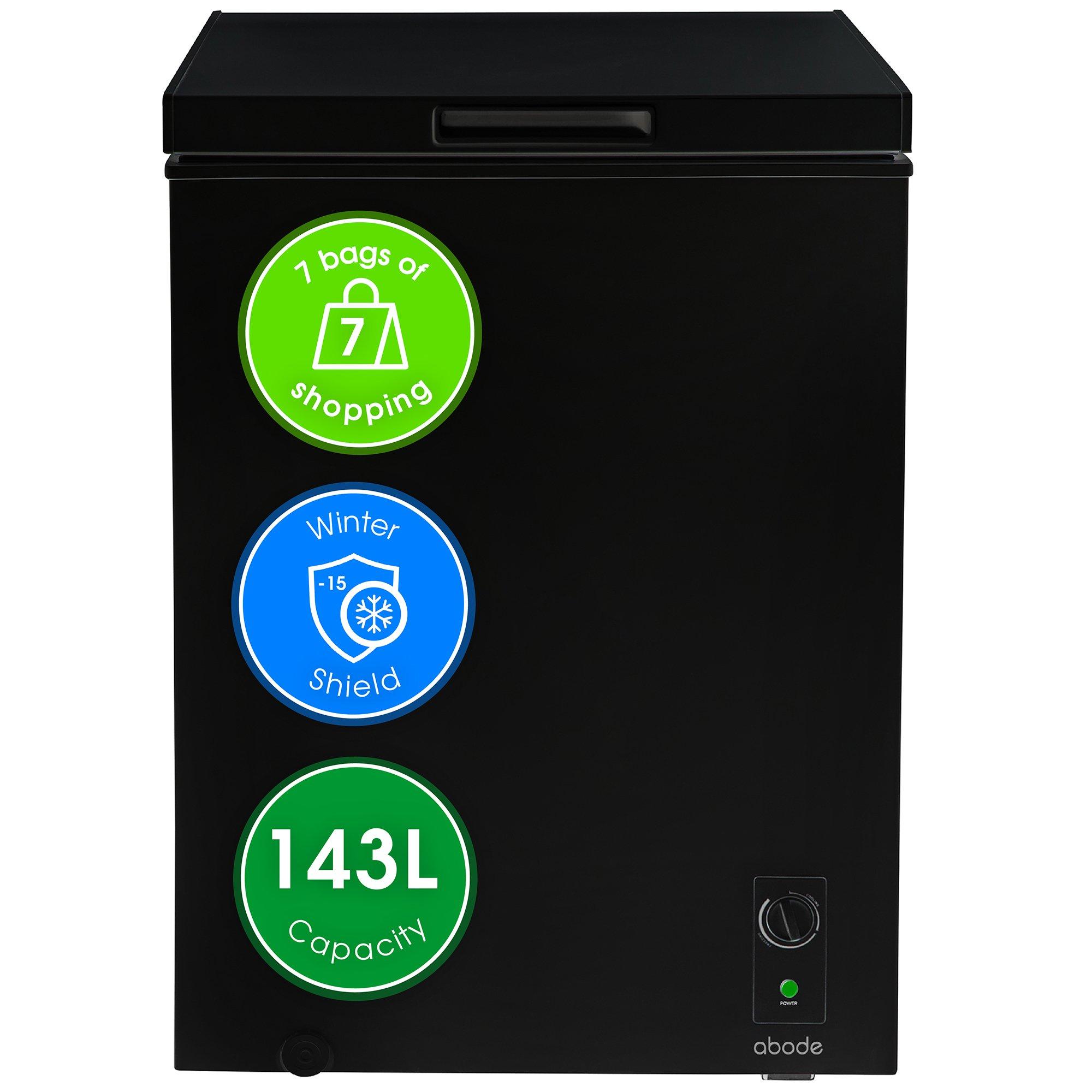 Black - Abode - A142CF0E1B 143L Chest Freezer - Black - 1