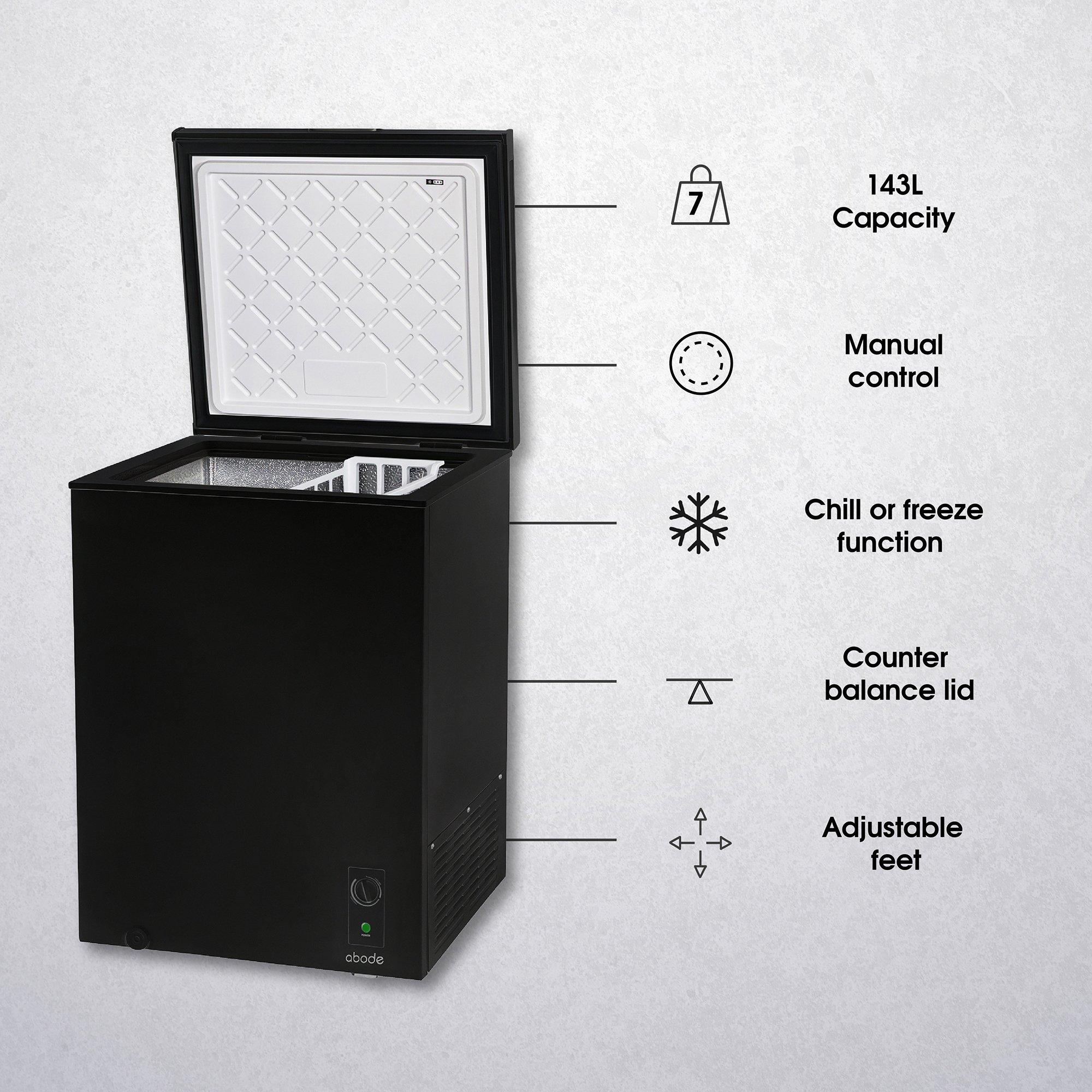 Black - Abode - A142CF0E1B 143L Chest Freezer - Black - 3