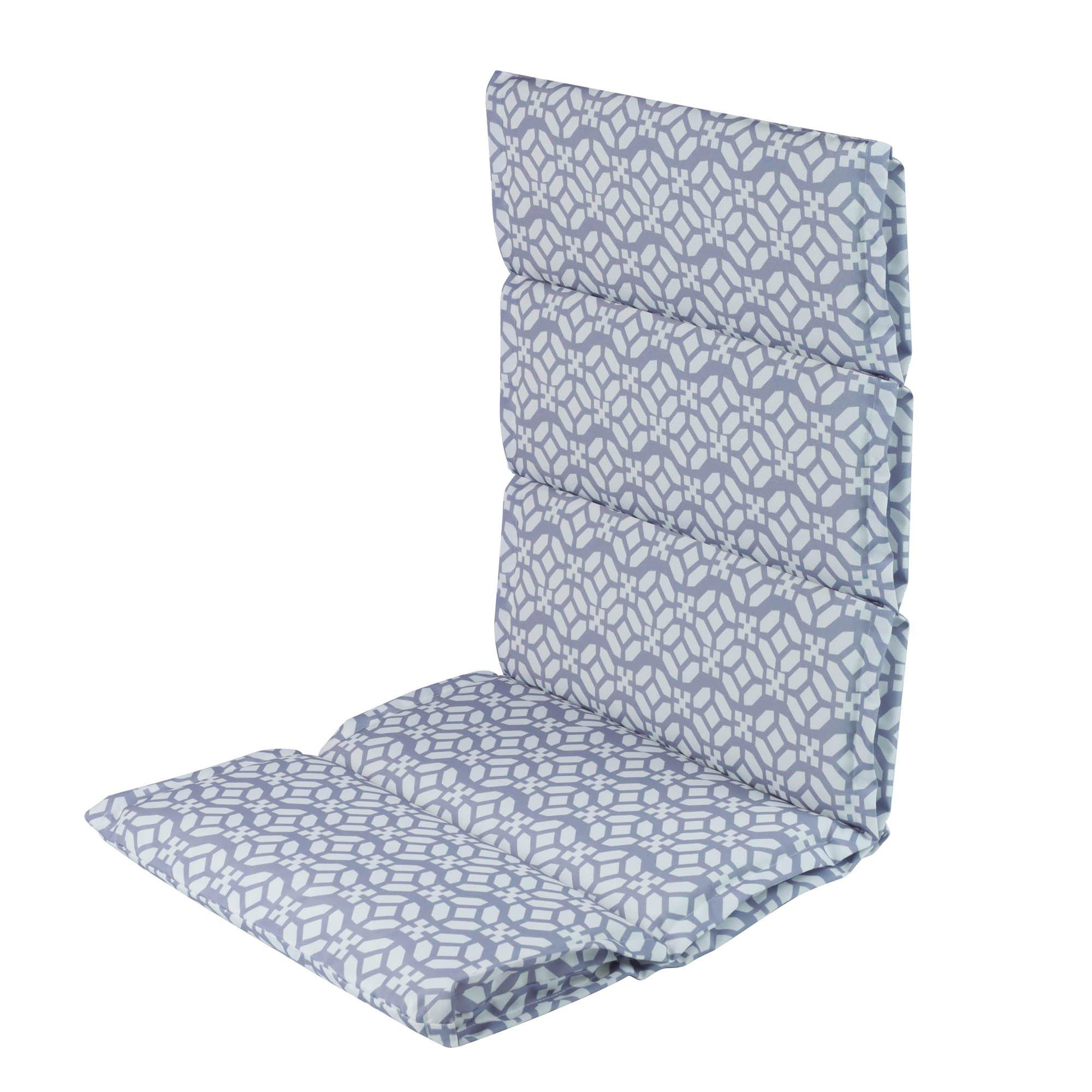 Grey - Streetwize - Outdoor Geo Full Length Seat Cushion - 1