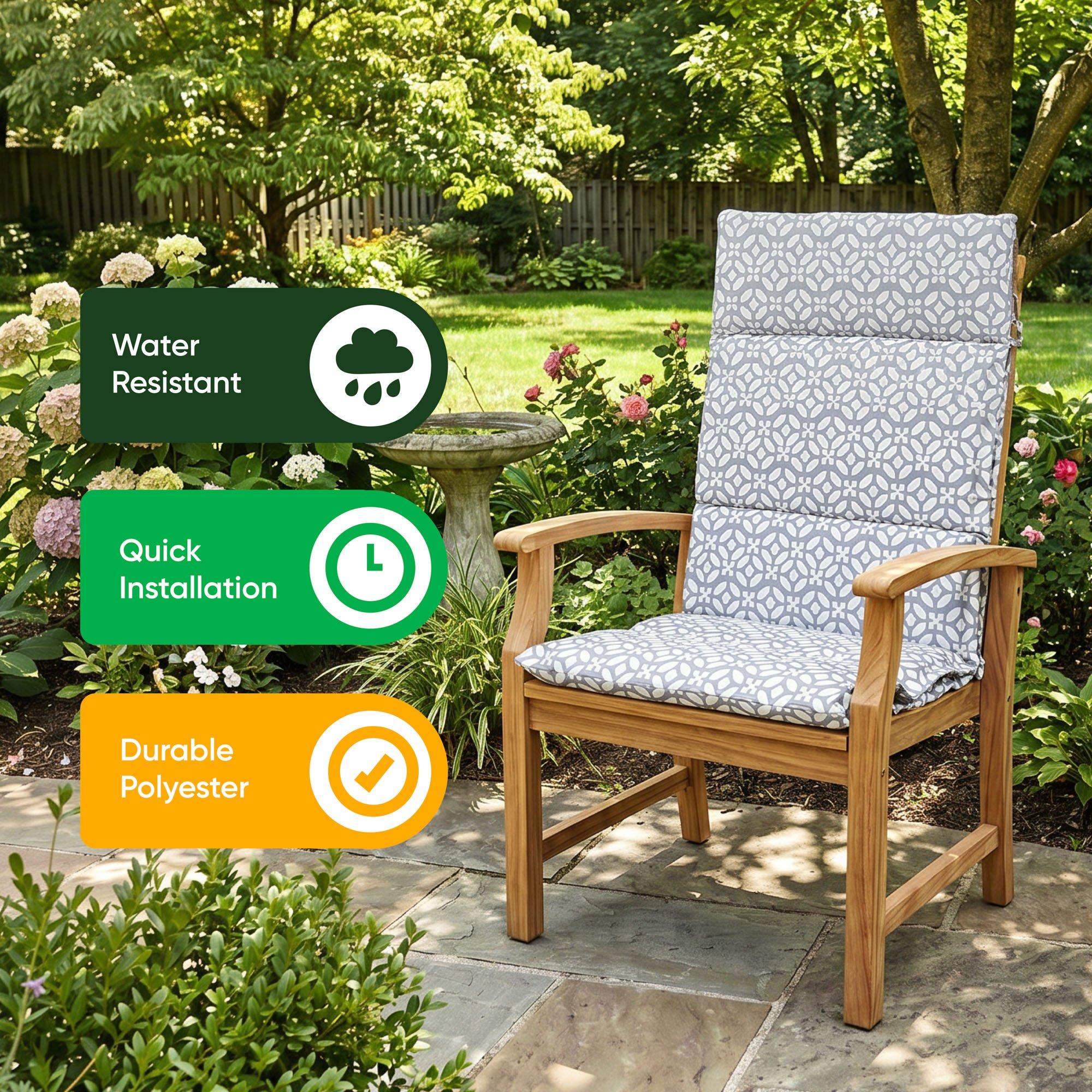 Grey - Streetwize - Outdoor Geo Full Length Seat Cushion - 5