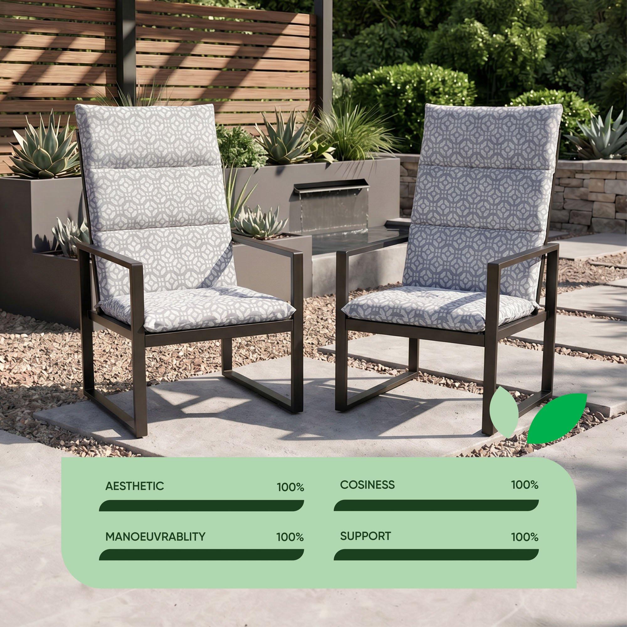 Grey - Streetwize - Outdoor Geo Full Length Seat Cushion - 7