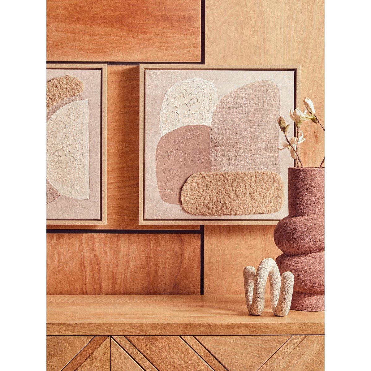 Natural - Fifty Five South - Astratto Set Of 2 Natural Textured Wall Art - 2
