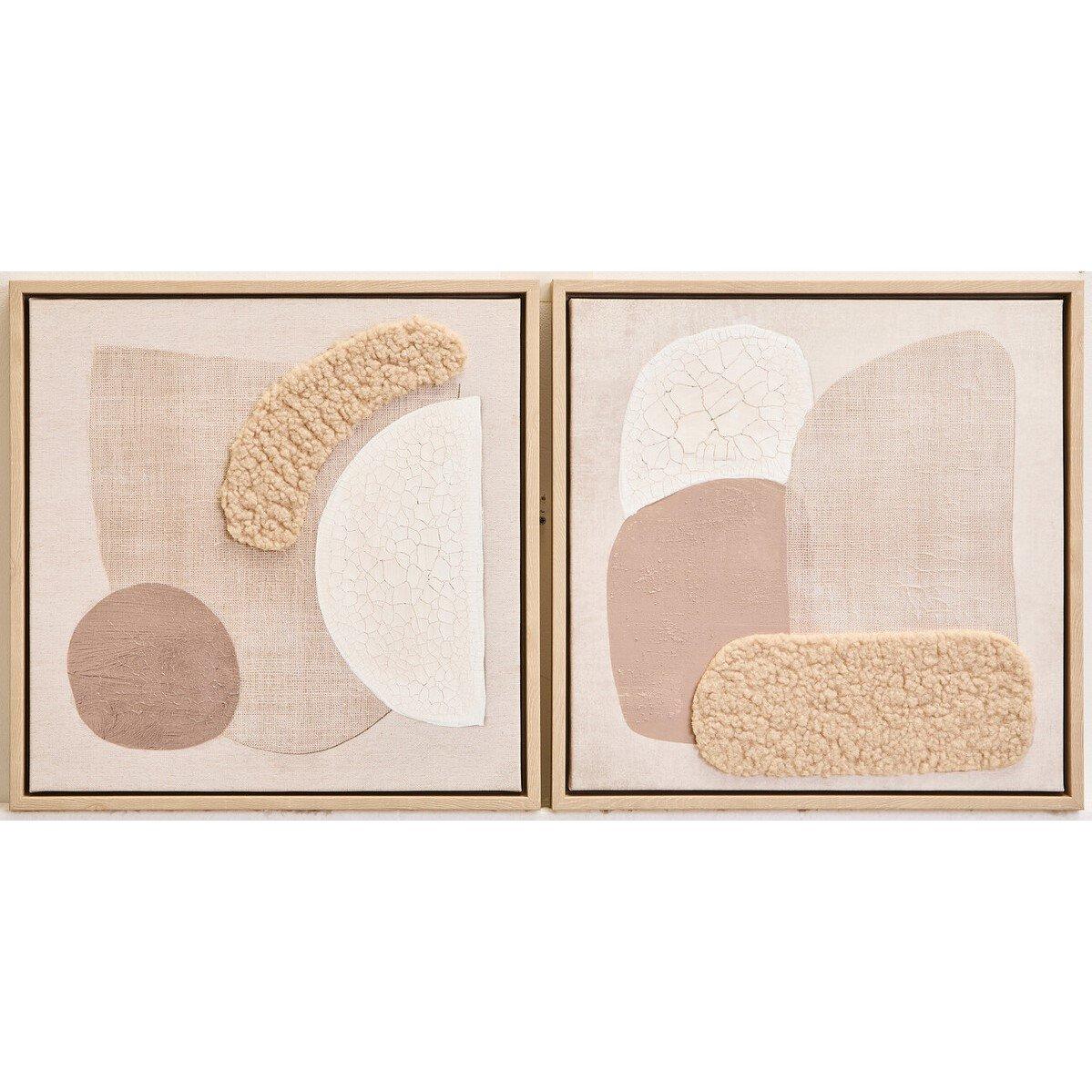 Natural - Fifty Five South - Astratto Set Of 2 Natural Textured Wall Art - 5