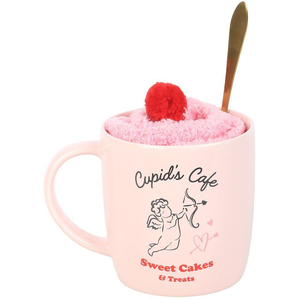 Pink - Something Different - Cupids Cafe Mug Spoon and Socks Set - 2