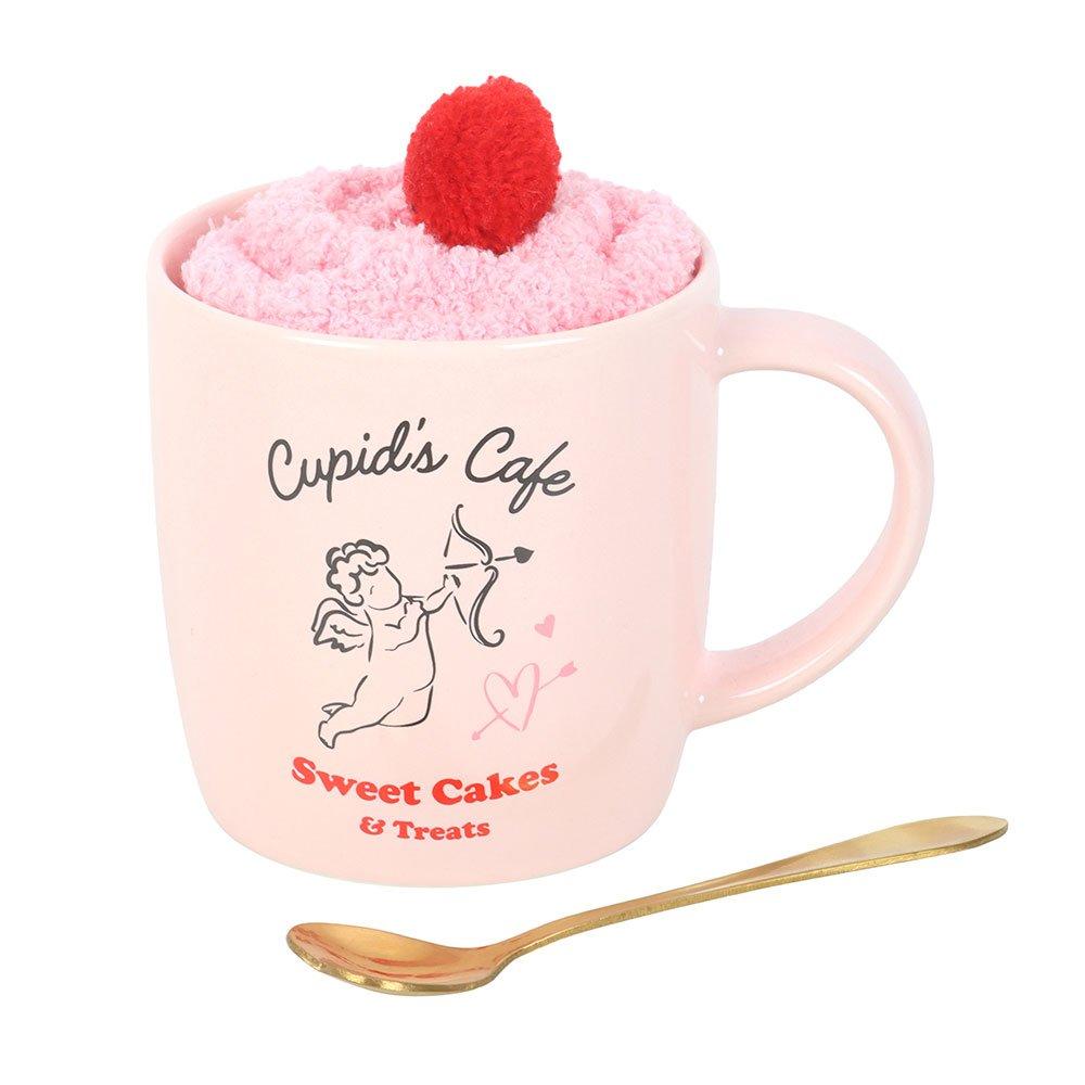 Pink - Something Different - Cupids Cafe Mug Spoon and Socks Set - 4