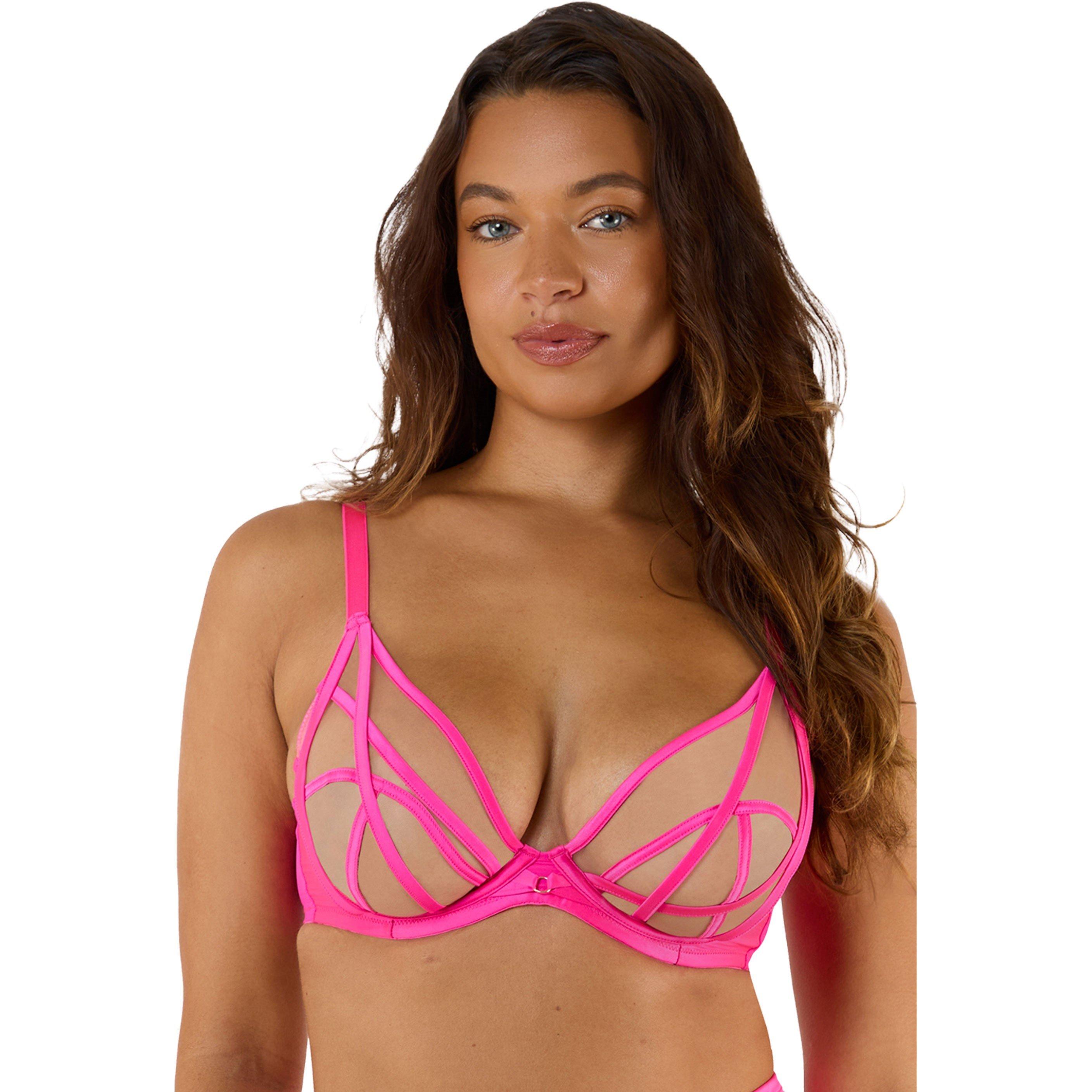 Neon Pink - Playful Promises - Ramona Neon Pink Plunge Bra - 2