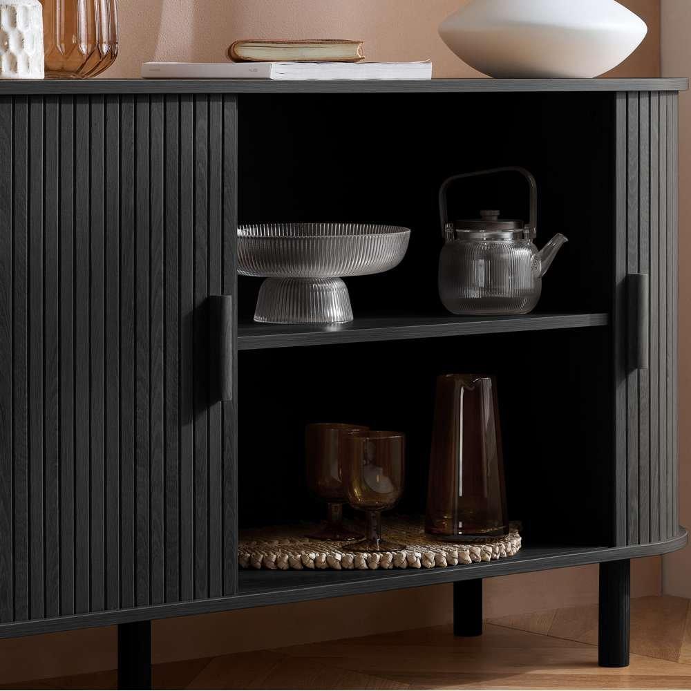 Black - Birlea - Axel 2 Door Fluted Sideboard - 3