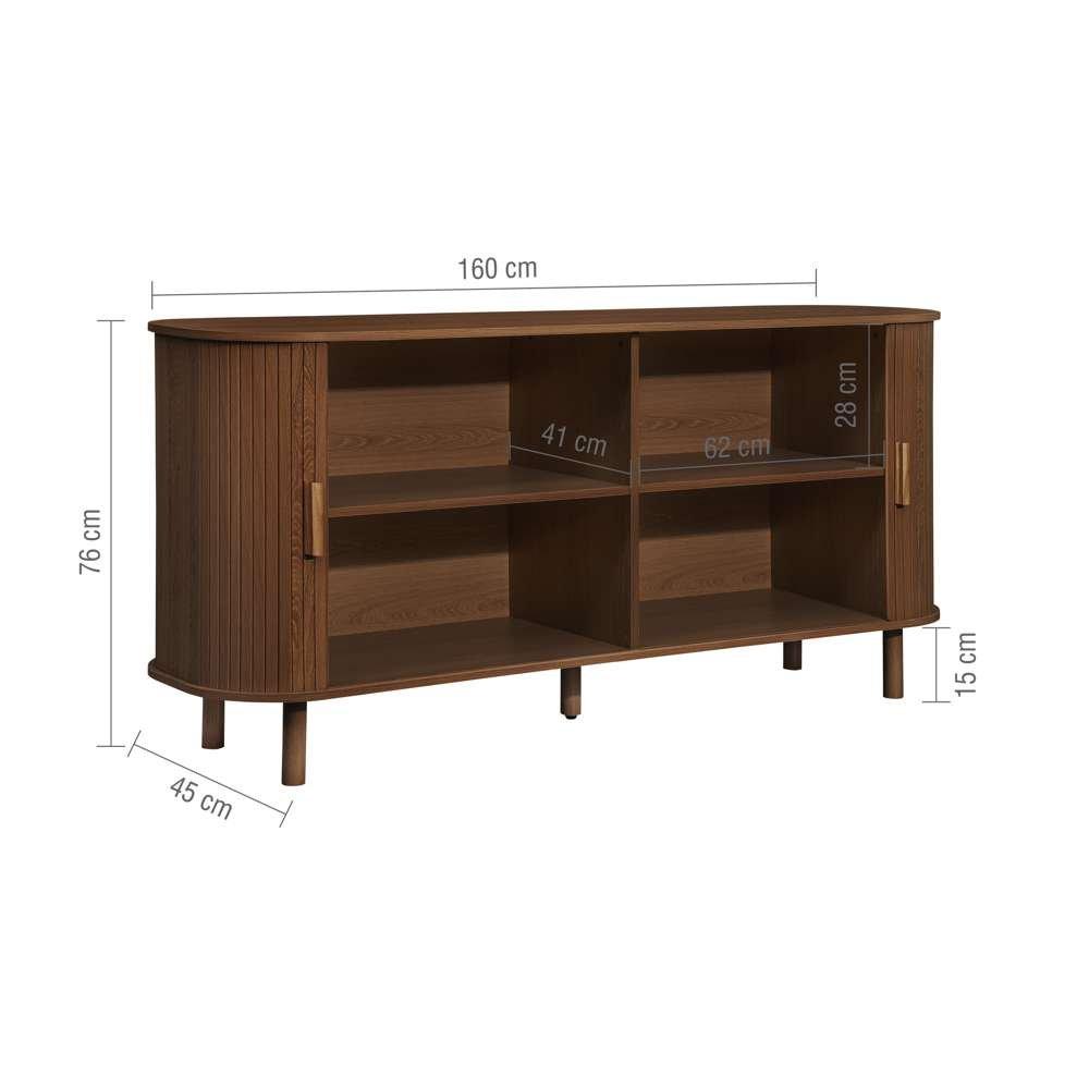 Brown - Birlea - Axel 2 Door Fluted Sideboard - 9