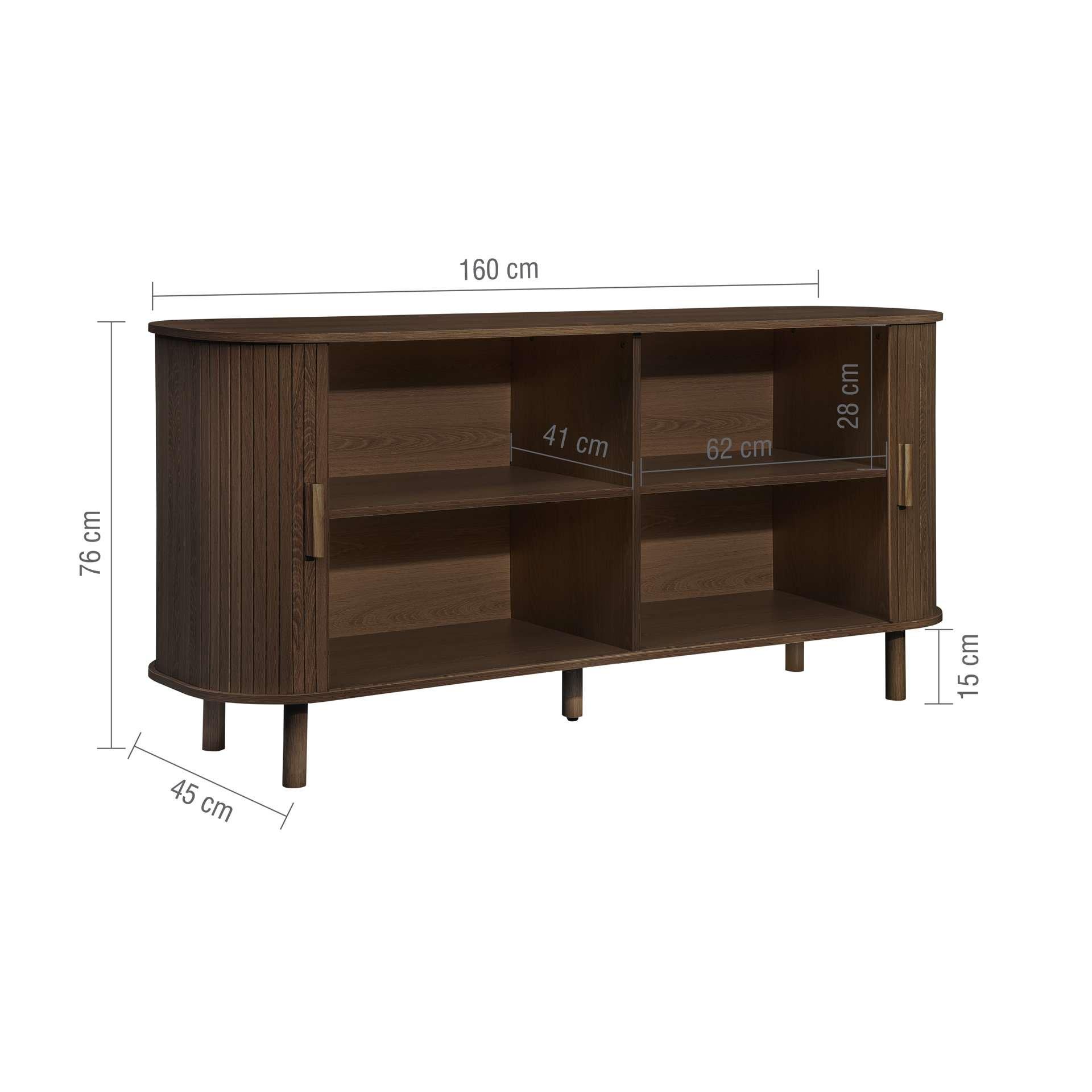 Brown - Birlea - Axel 2 Door Fluted Sideboard - 10