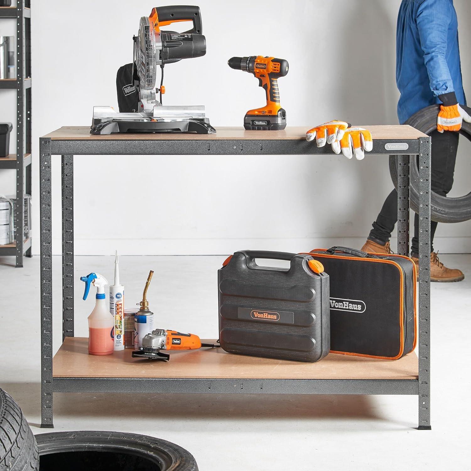 Black - VonHaus - VonHaus - Boltless Workbench and Storage Unit - 2