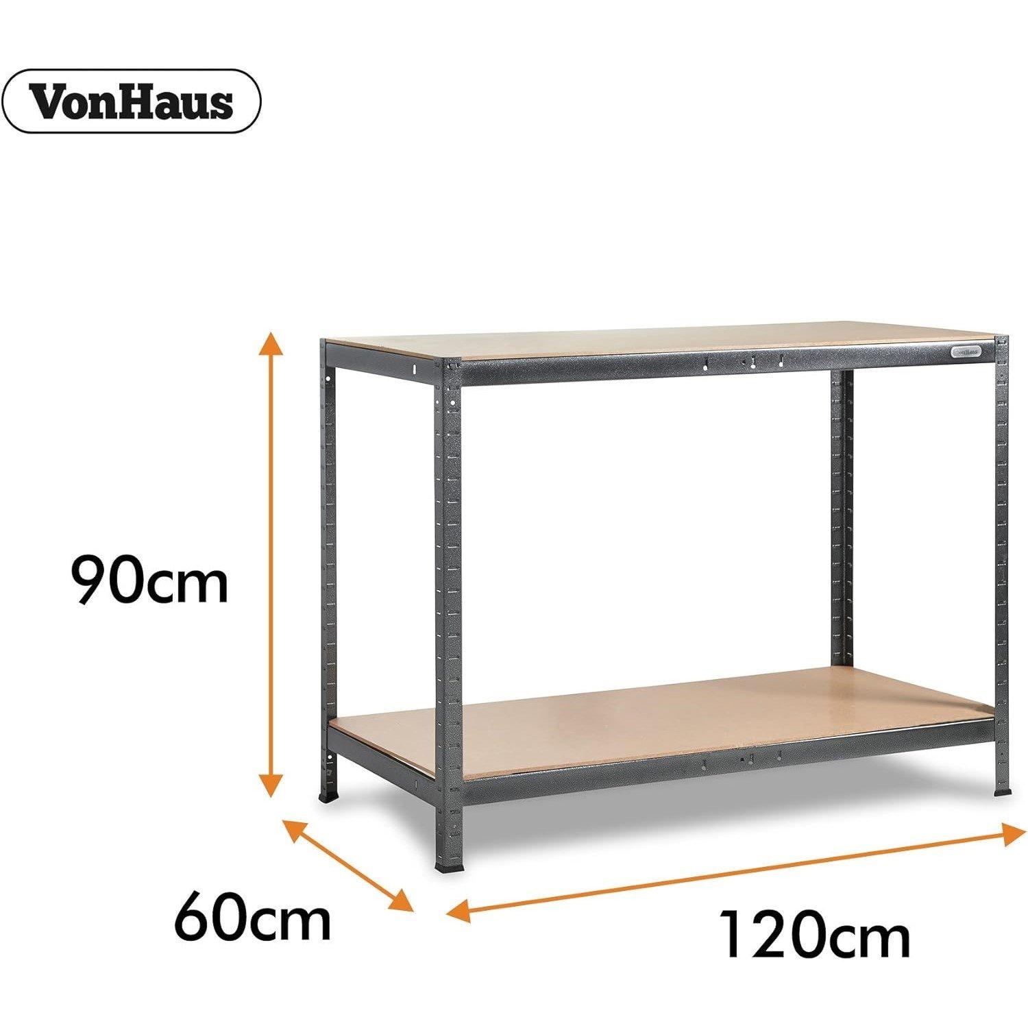 Black - VonHaus - VonHaus - Boltless Workbench and Storage Unit - 5