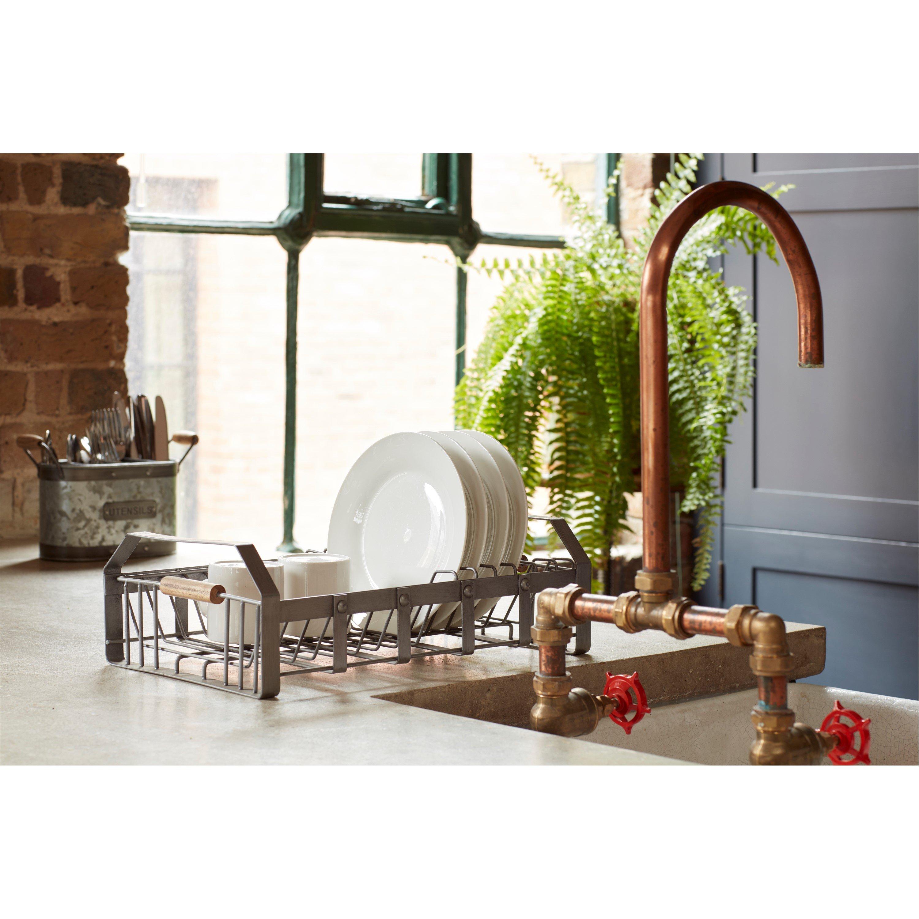 Metallic Gray - KitchenCraft - Industrial Kitchen Galvanised Steel Utensil Caddy - 3