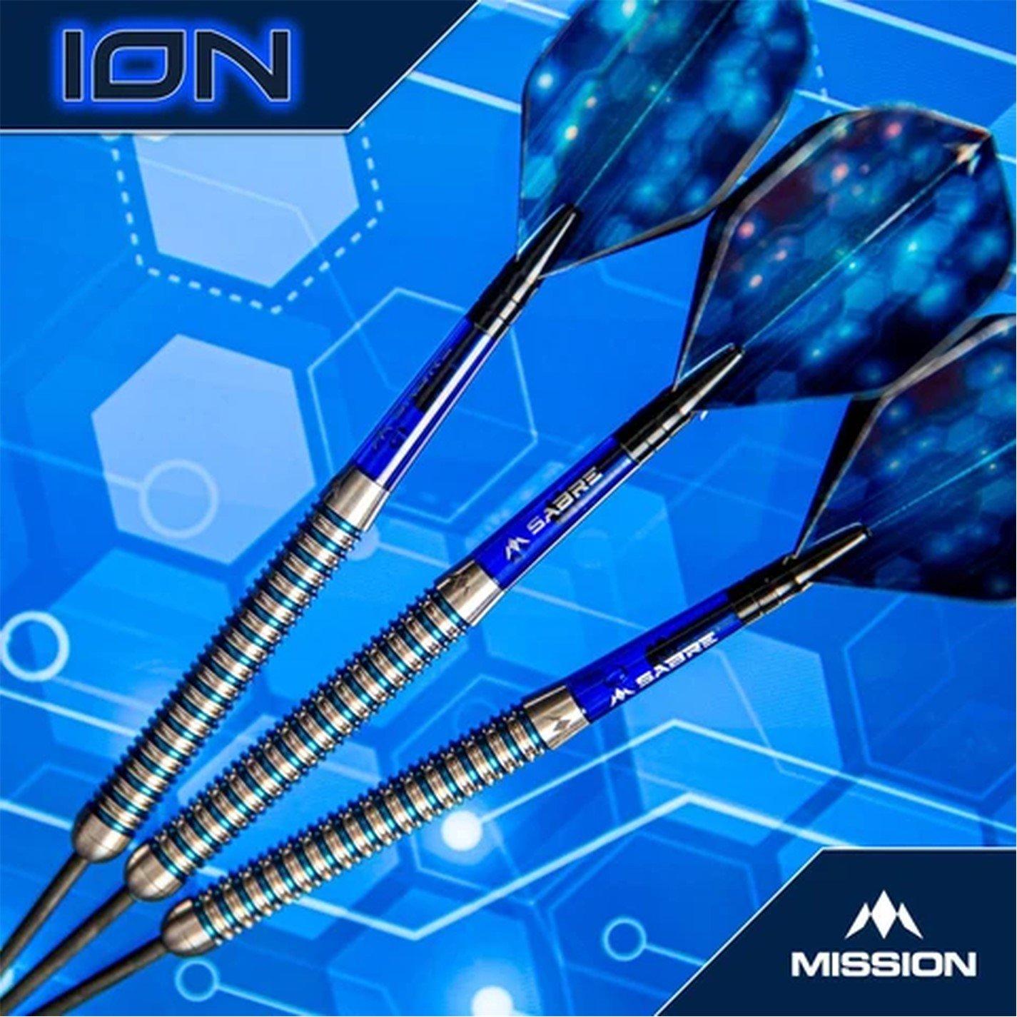 Silver & Blue - Mission Darts - Mission ION Darts - Steel Tip - 95% Tungsten - 6