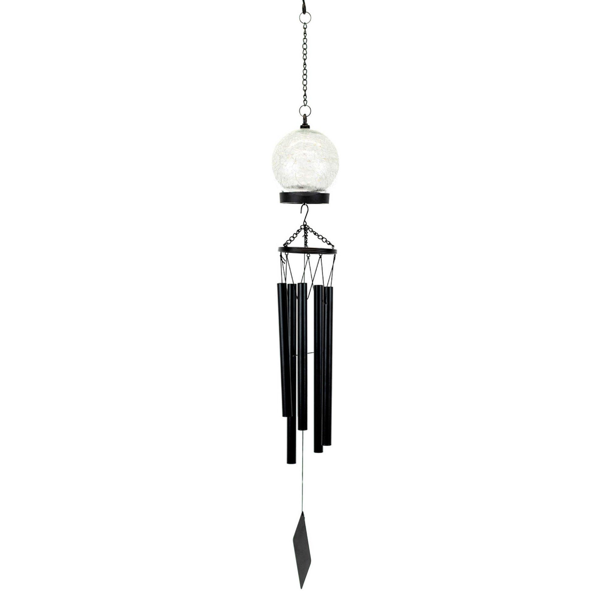 Black - Streetwize - Solar LED Crackle With Wind Chime - 1