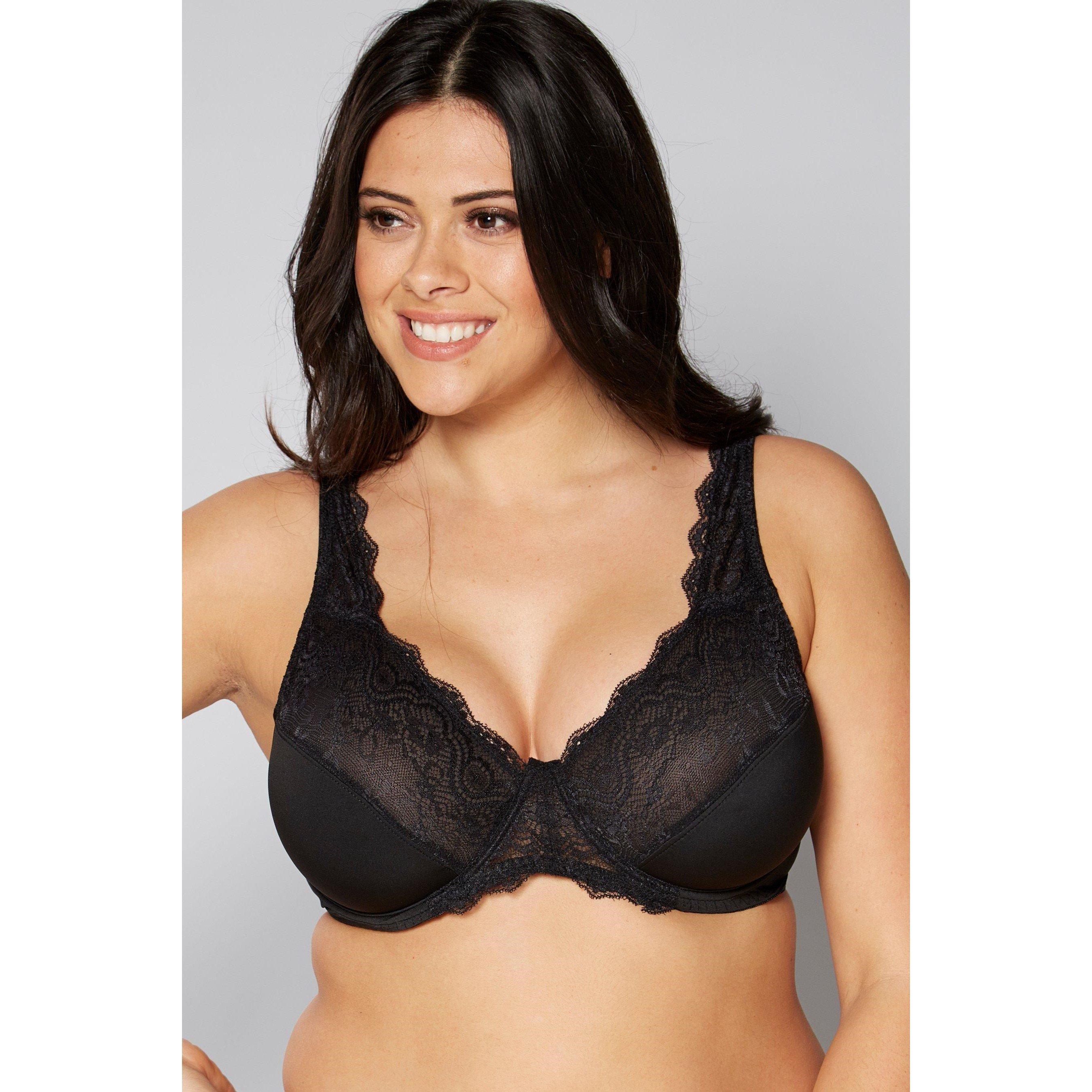 Microfiber and Lace Underwire Bra