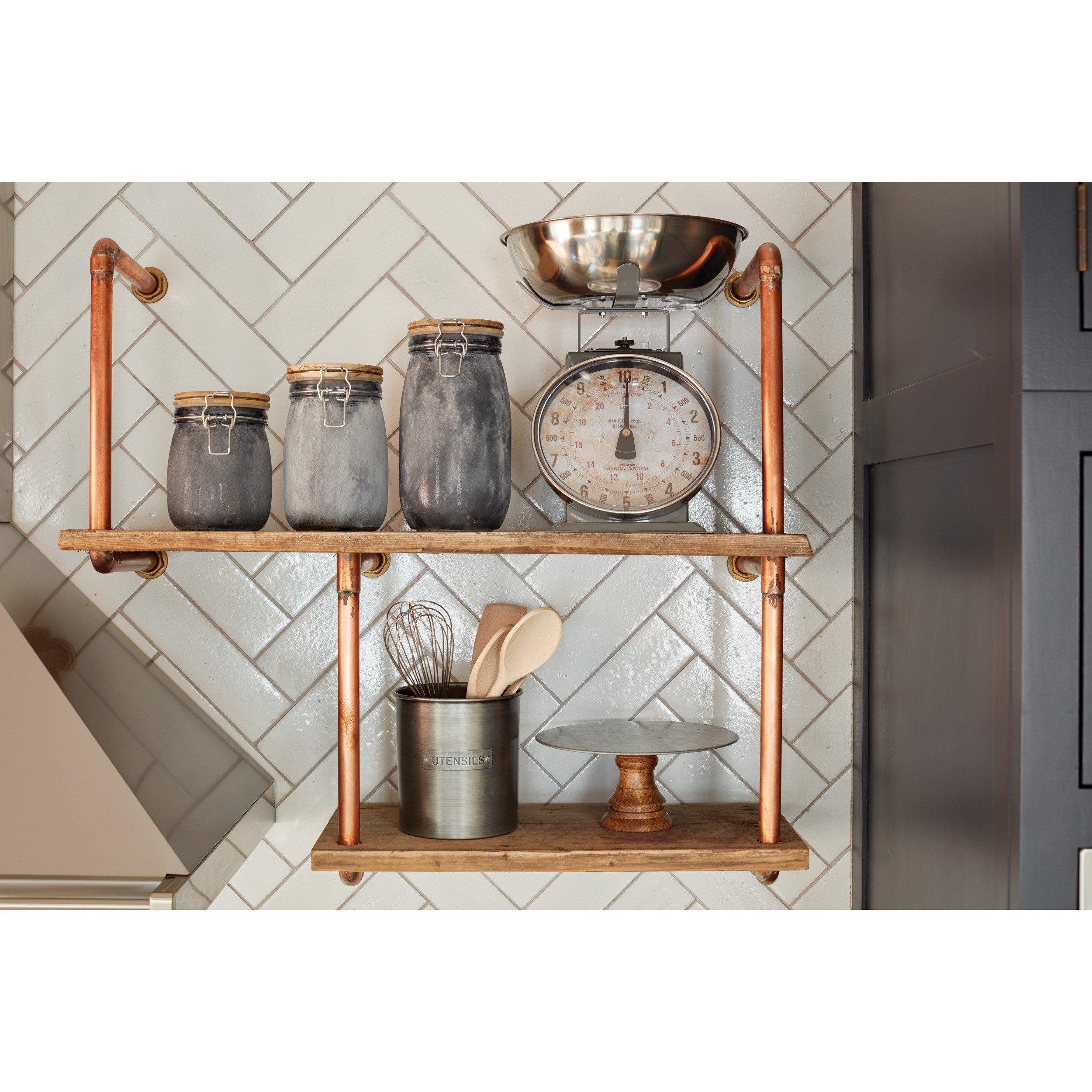 Grey - KitchenCraft - Industrial Kitchen Vintage Metal Utensil Holder - 4