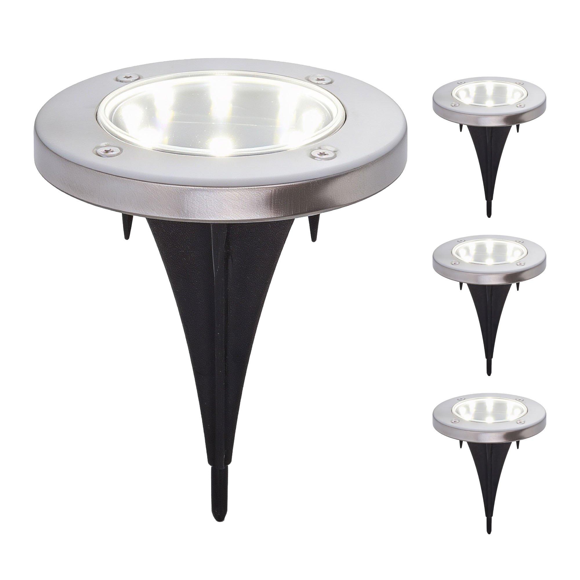 Streetwize  Pack Of 4 Solar Deck Lights - Silver