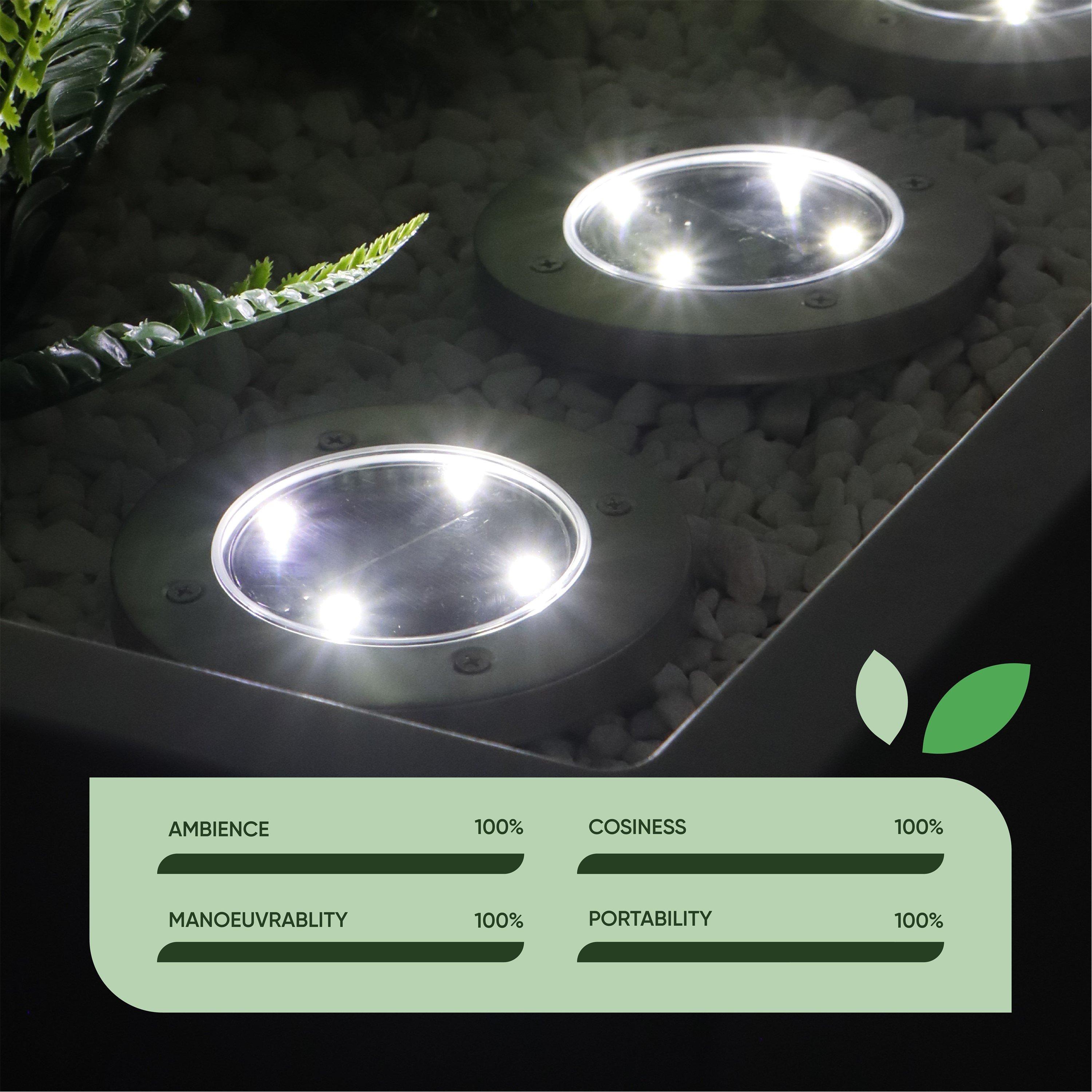 Silver - Streetwize - Pack of 4 Solar Deck Lights - 5