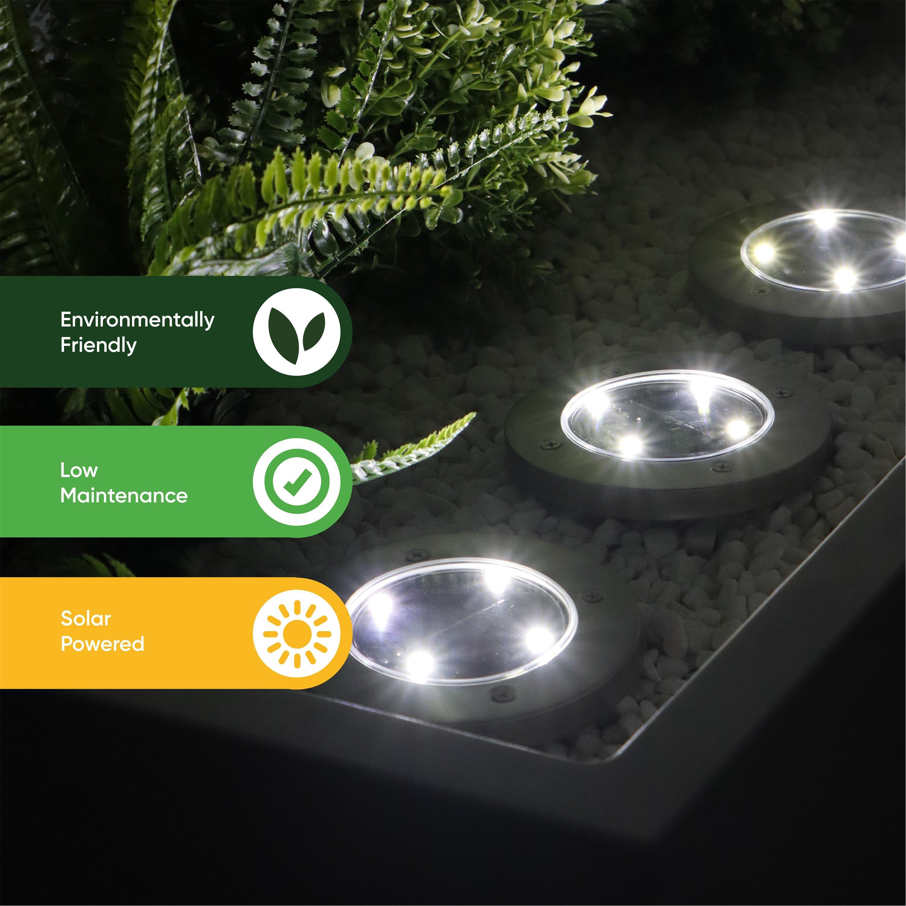 Silver - Streetwize - Pack of 4 Solar Deck Lights - 6
