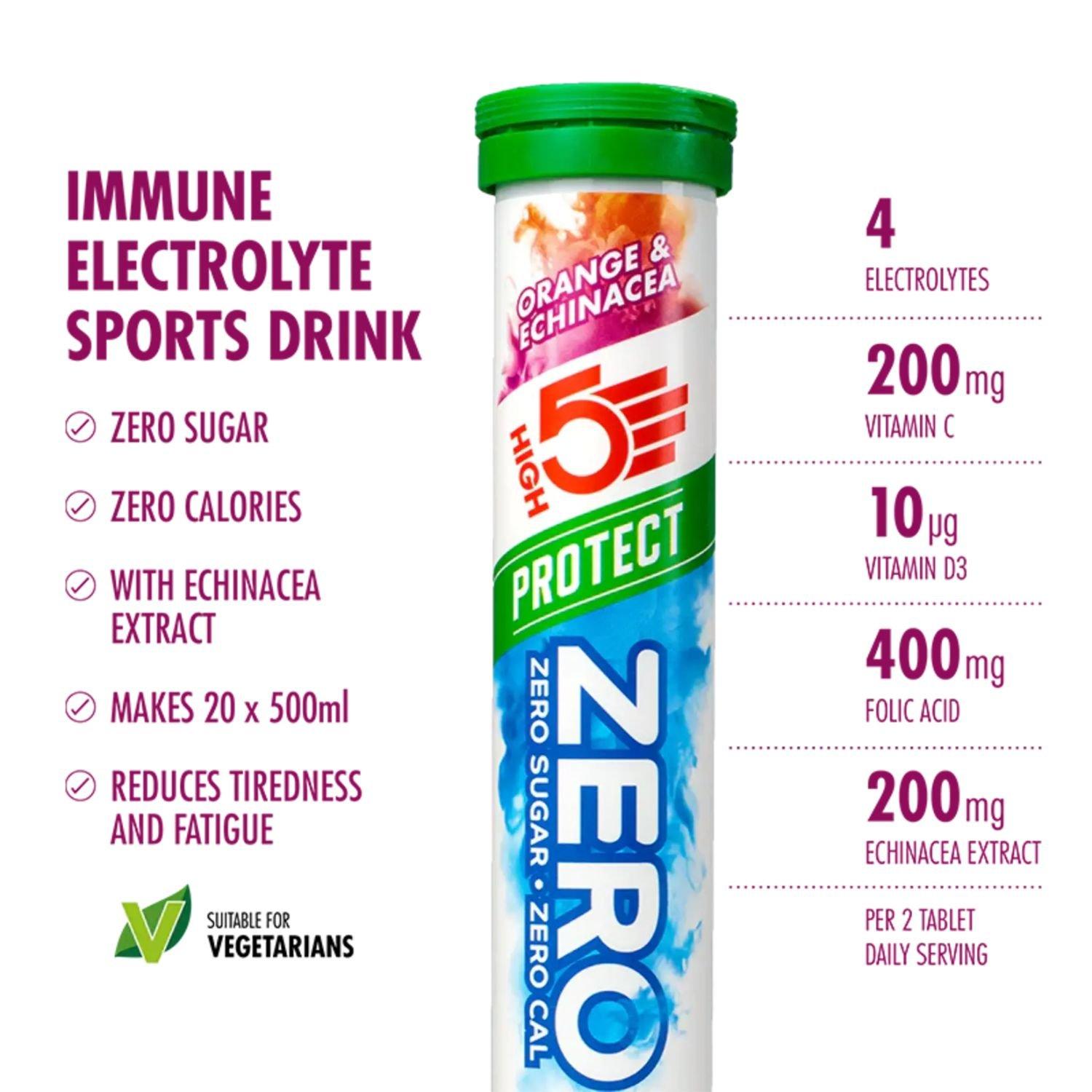 Orange & Echina - HIGH5 - High 5 Zero PROTECT Electrolyte Drink- Orange & Echinacea (Single Tube) - 2