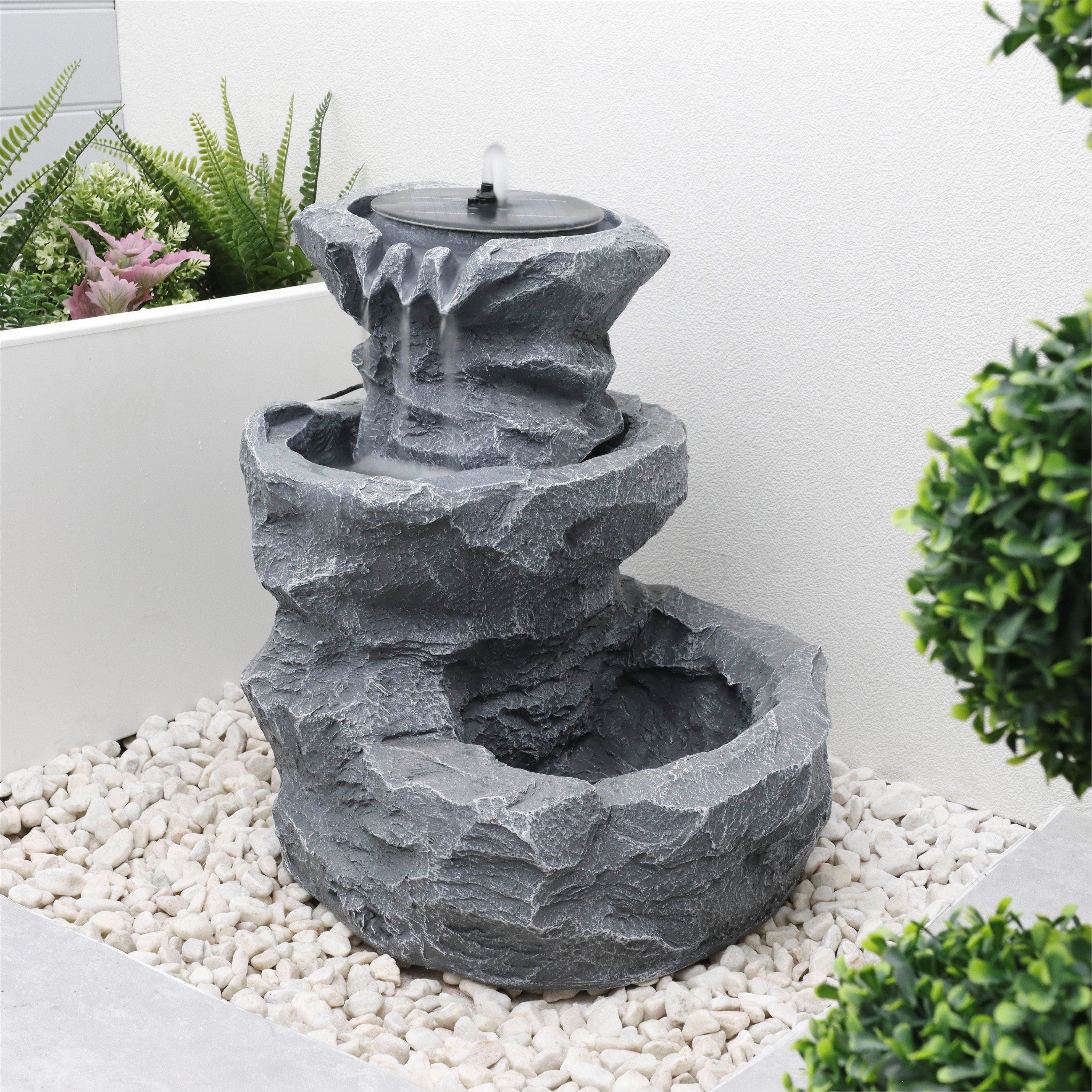 Grey - Streetwize - Planter Solar Water Feature Battery Backup - 3
