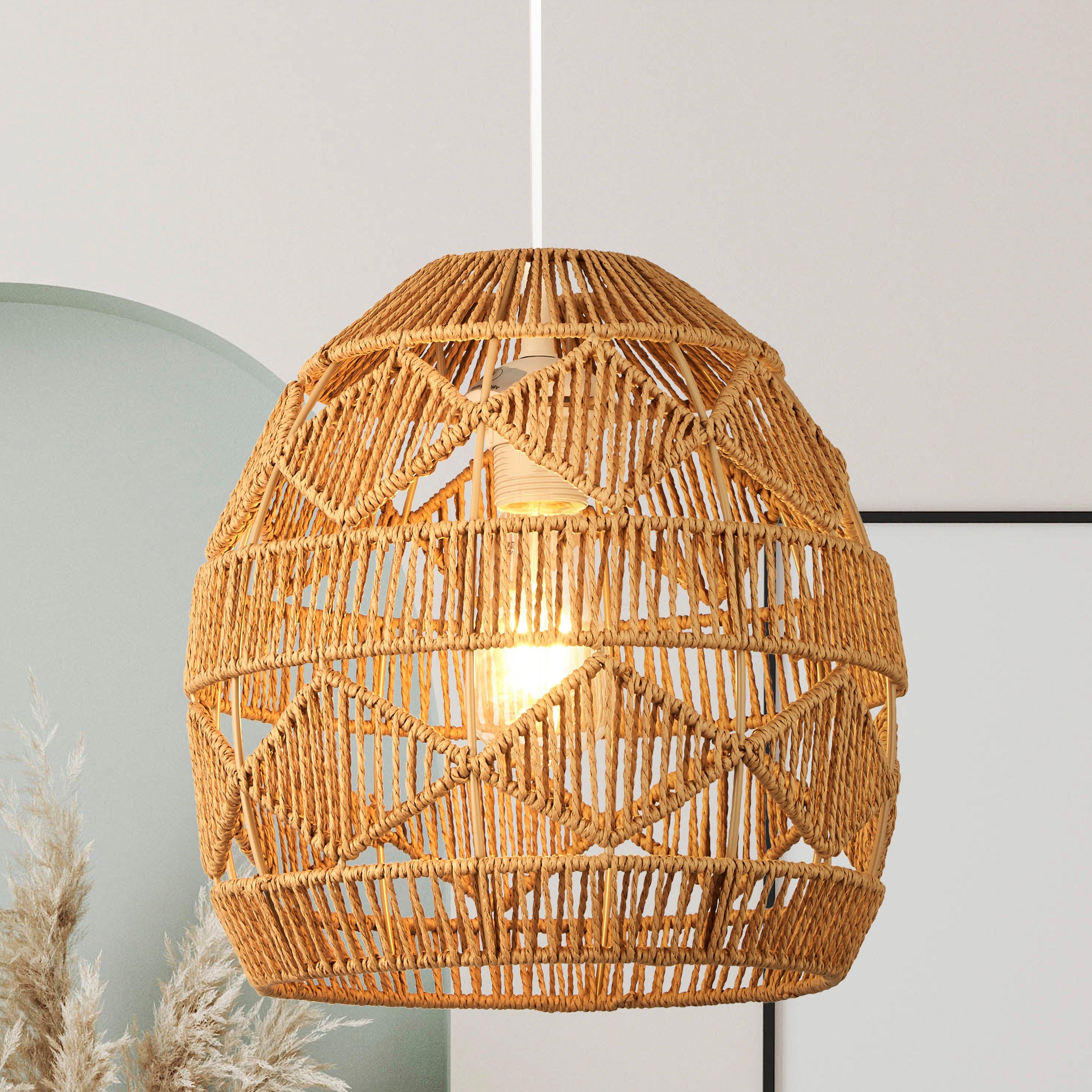 Brown - Lighting Collection - Diamond Pattern Rattan Easifit - 1