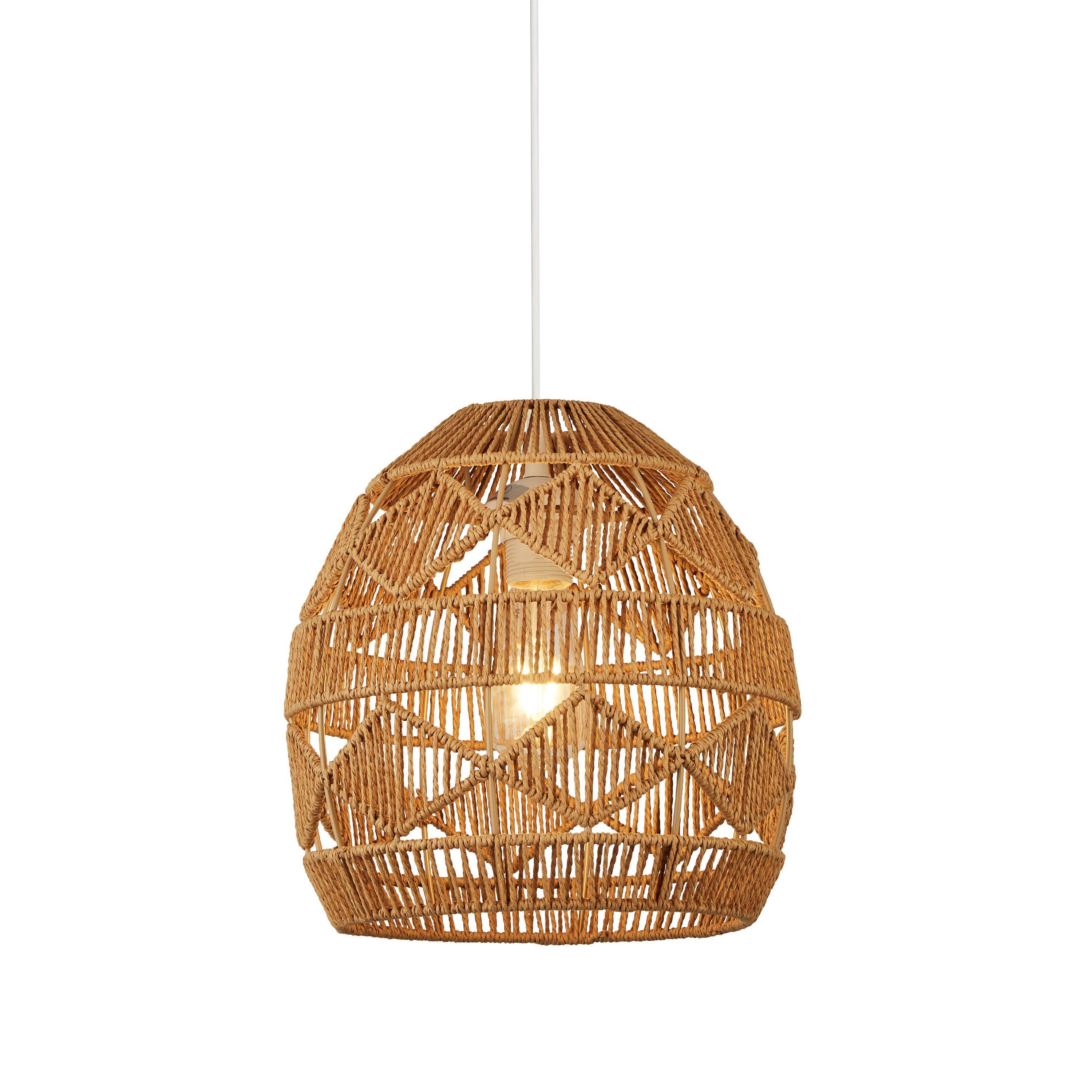 Brown - Lighting Collection - Diamond Pattern Rattan Easifit - 2