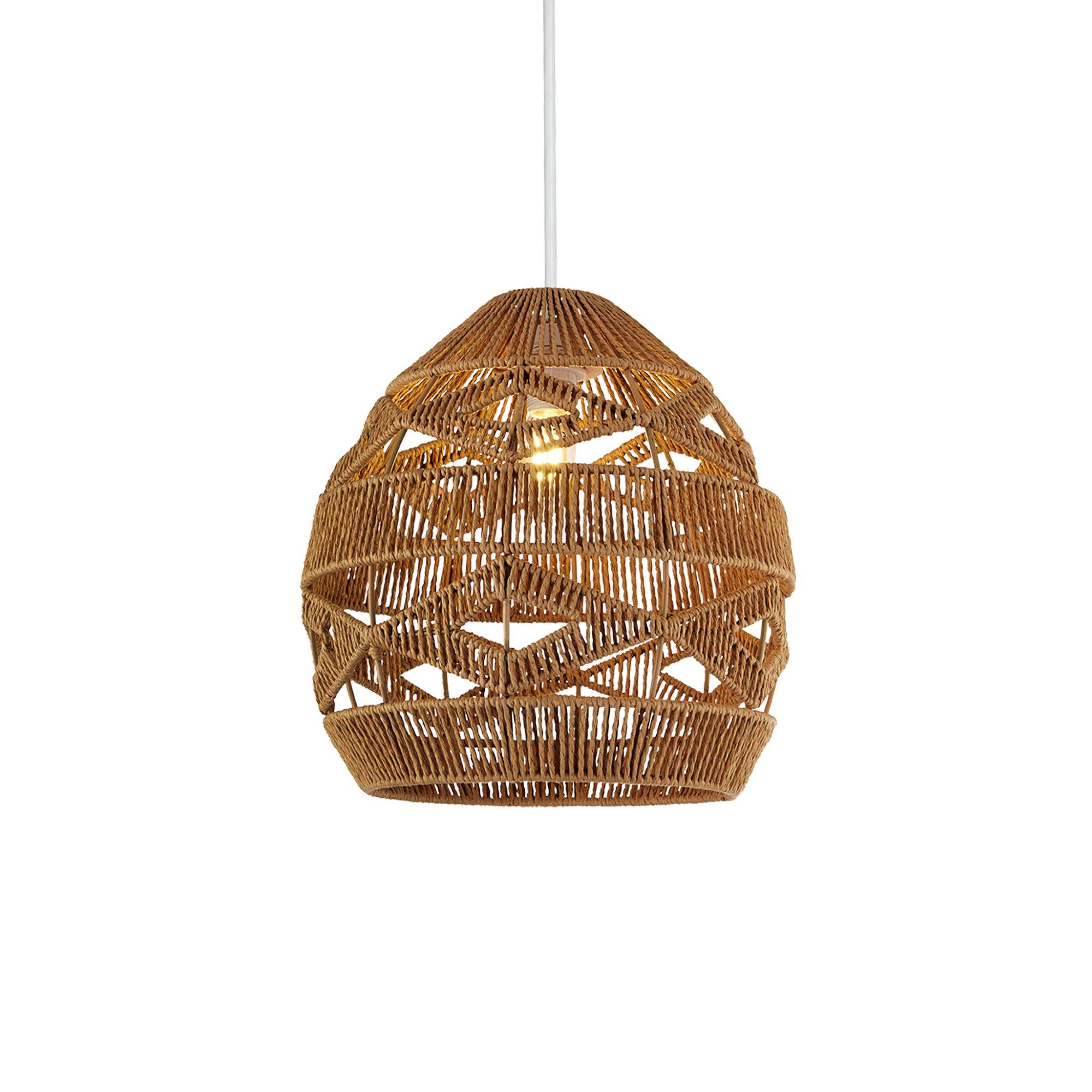 Brown - Lighting Collection - Diamond Pattern Rattan Easifit - 3