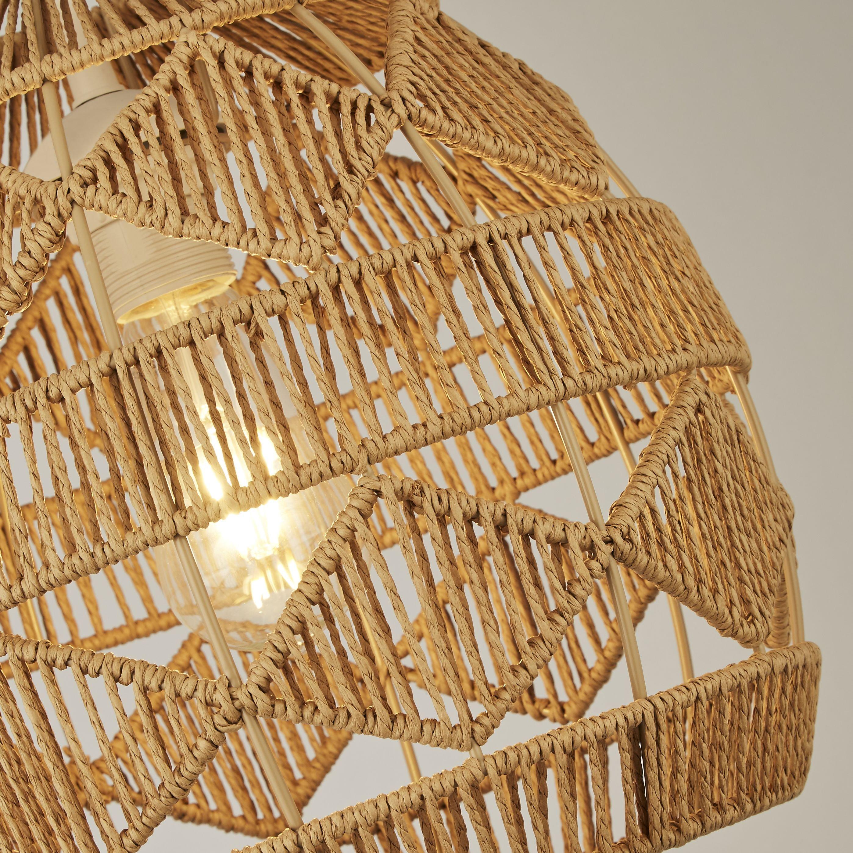 Brown - Lighting Collection - Diamond Pattern Rattan Easifit - 4