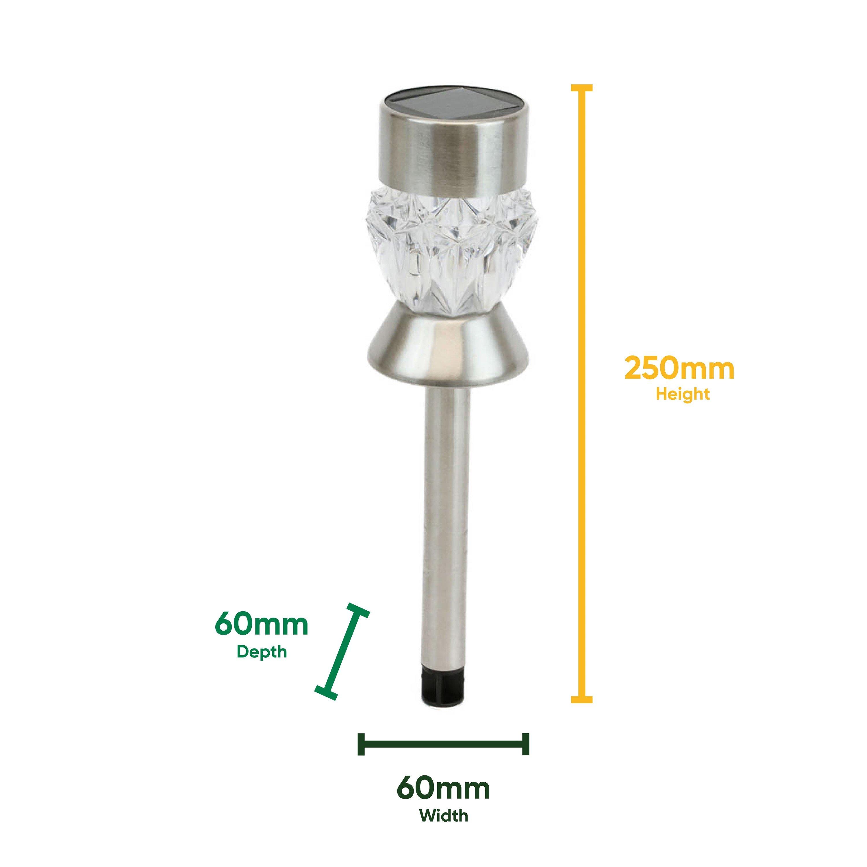 Multi - Streetwize - Pack of 4 Solar Round Crystal Stake Lights - 2