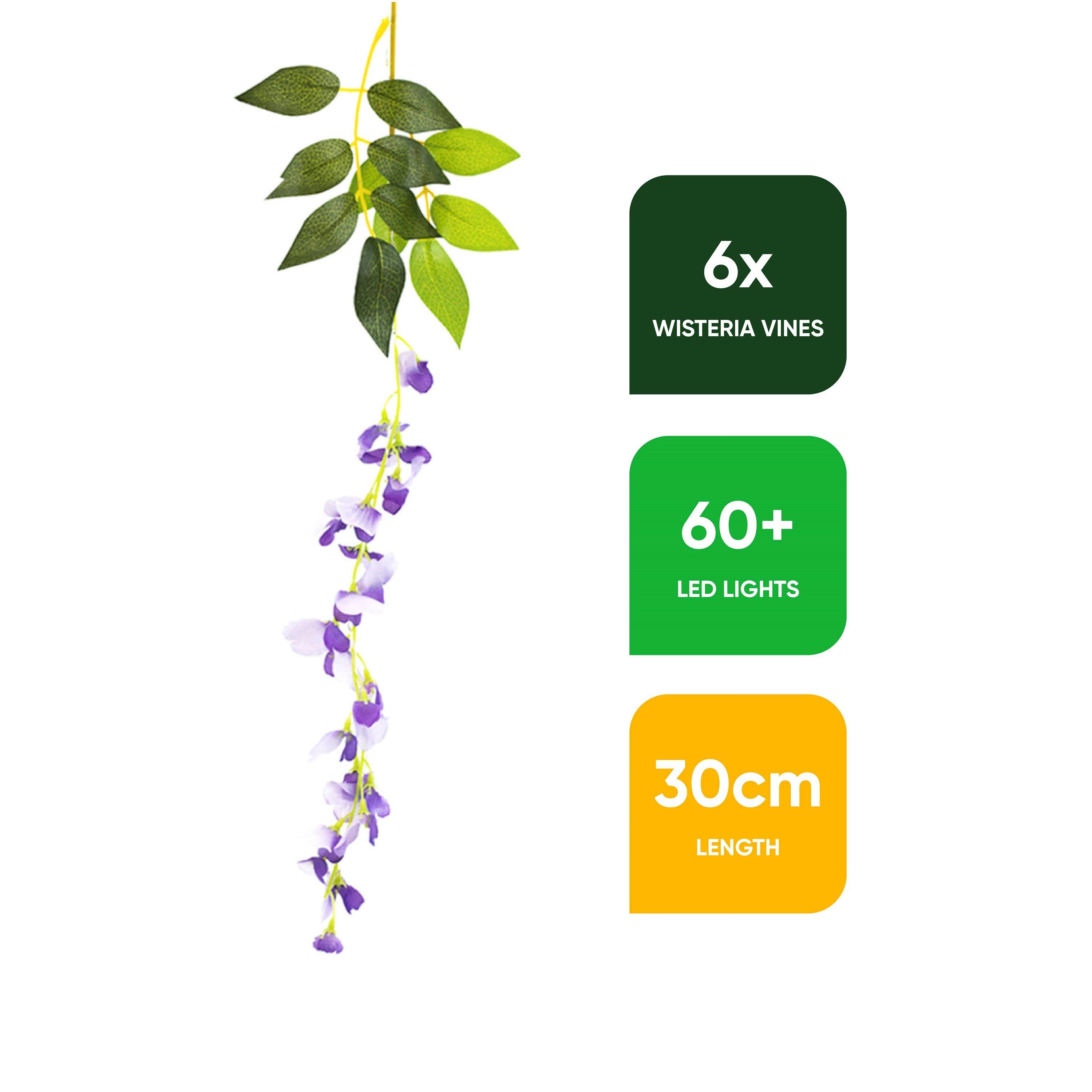 Multi - Streetwize - Solar Decorative Wisteria Flower Lights - 2