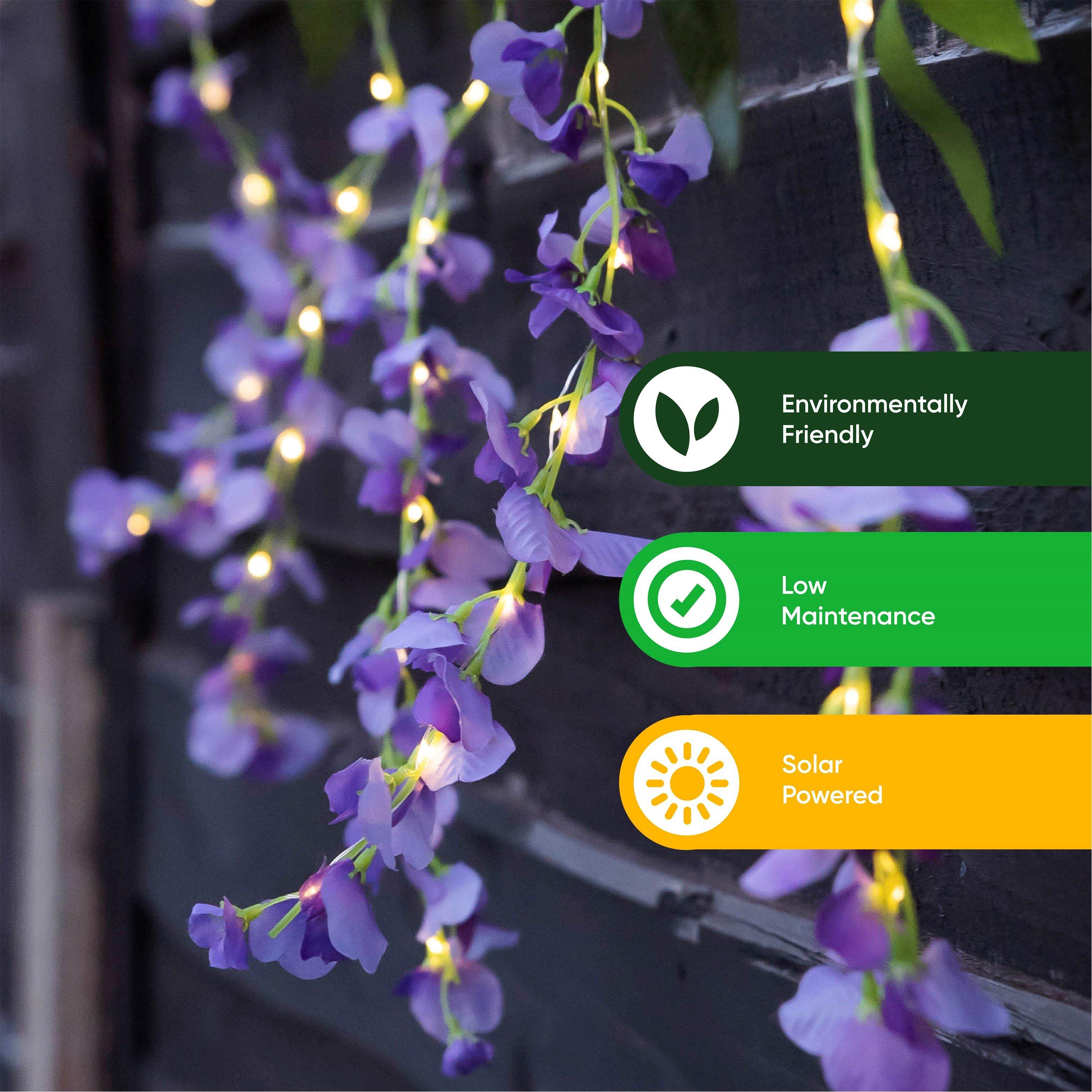 Multi - Streetwize - Solar Decorative Wisteria Flower Lights - 4